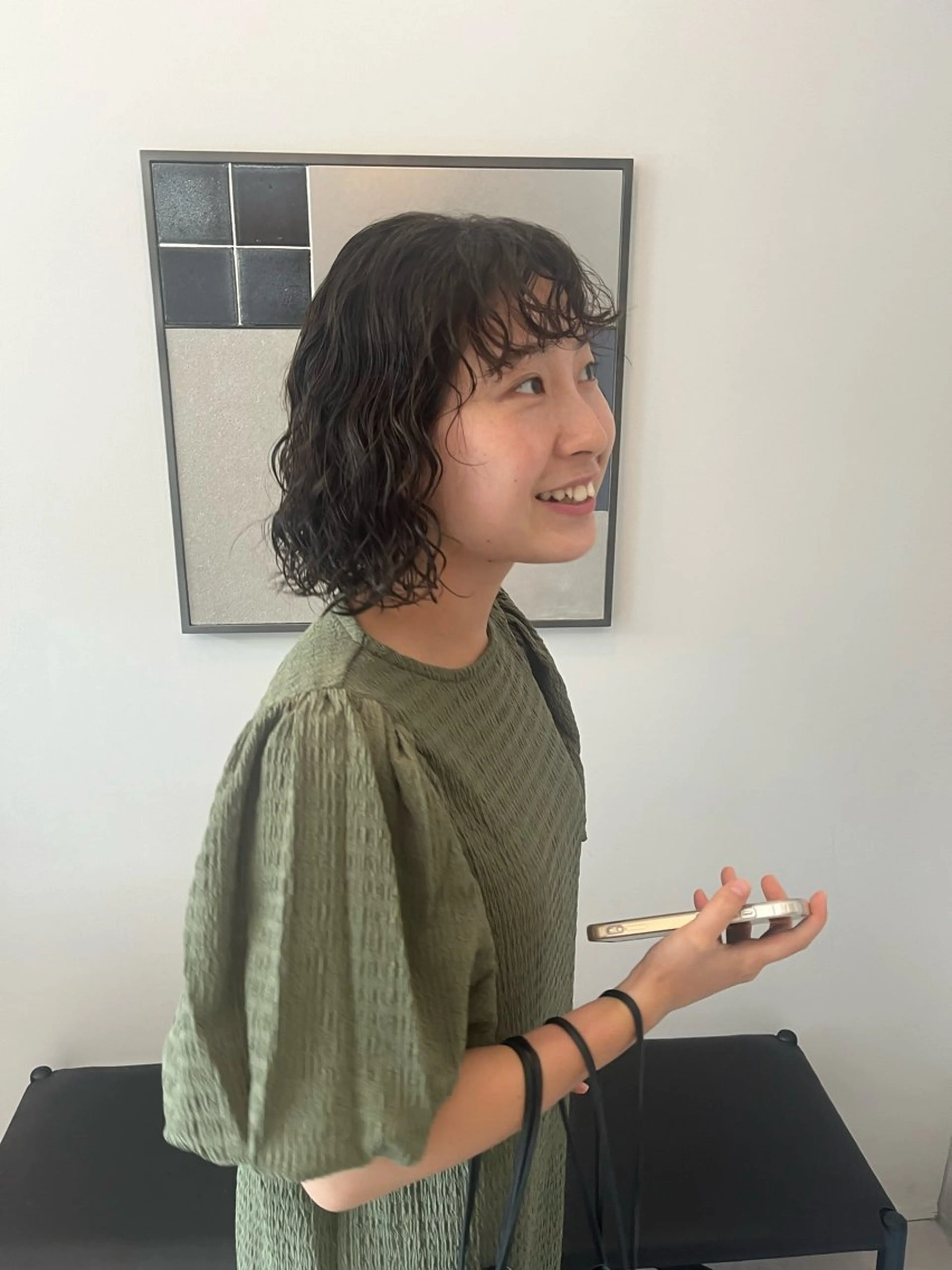 ミディアム パーマ 彩葉/ブリーチ/ カットモデル栄・伏見のヘアスタイル