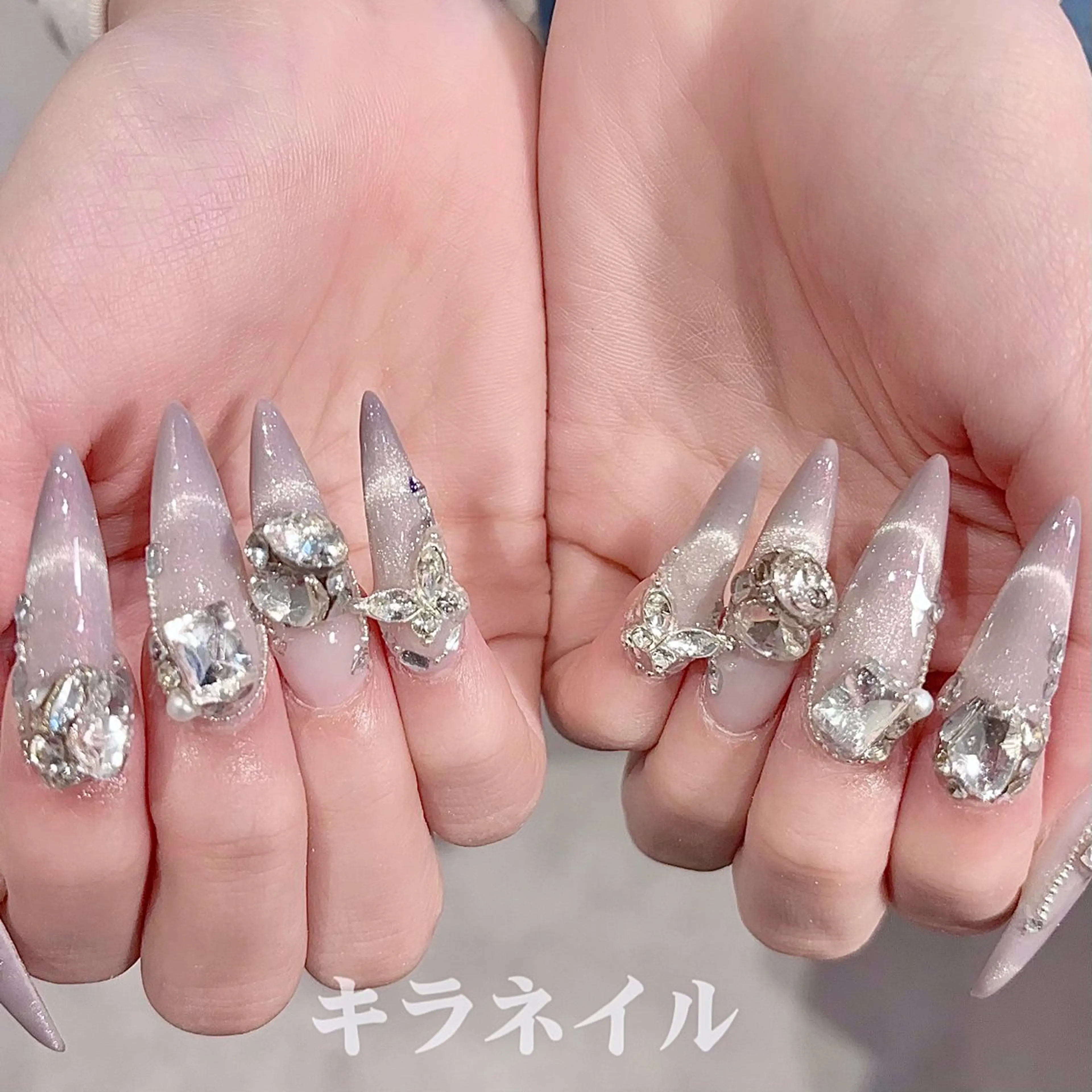 ネイル ハンドネイル 🎀kira 長さだし💗モチ最高のネイルデザイン