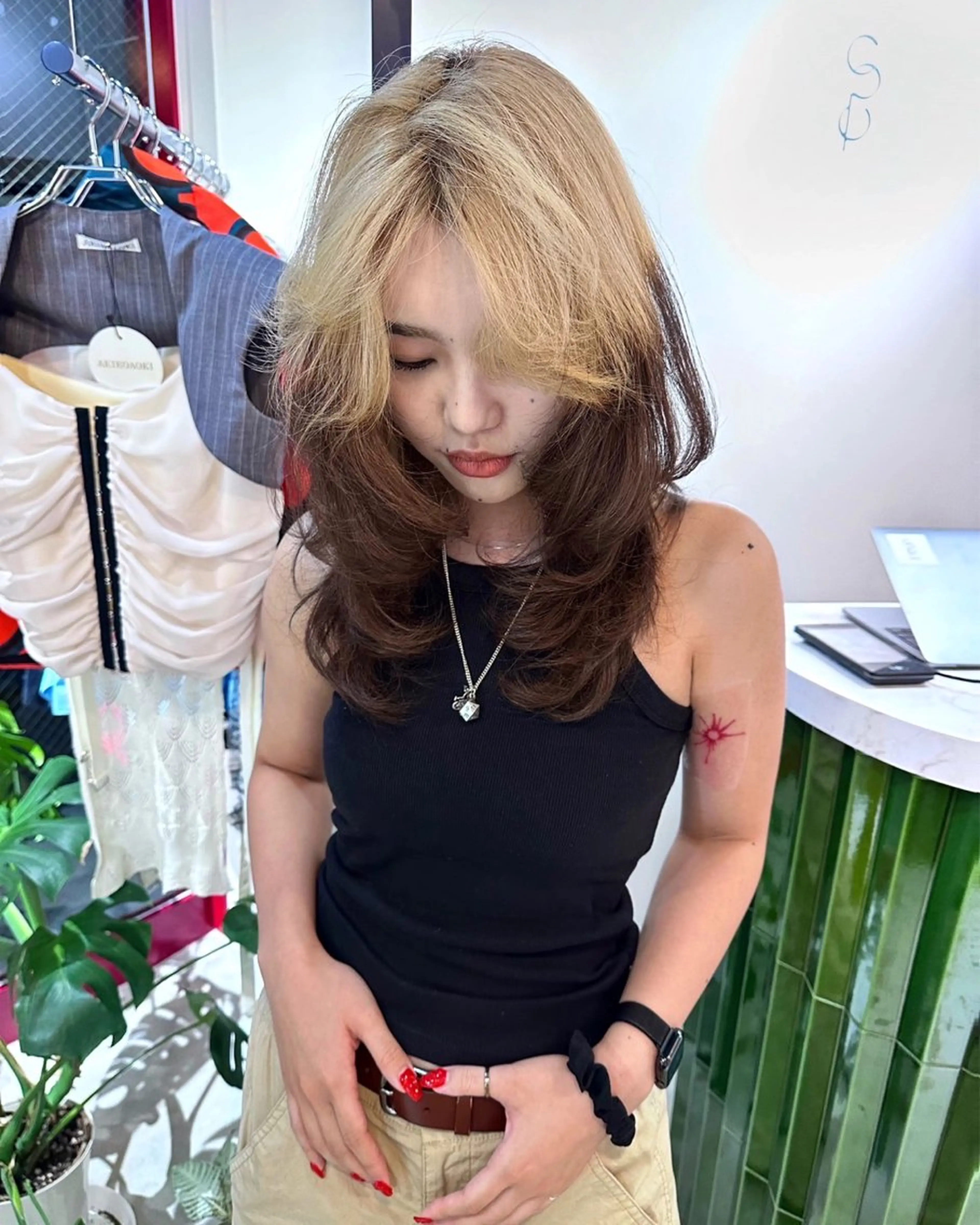 ロング カラー ハイトーン/メンズ/ デザイン/梅田/ミユのヘアスタイル