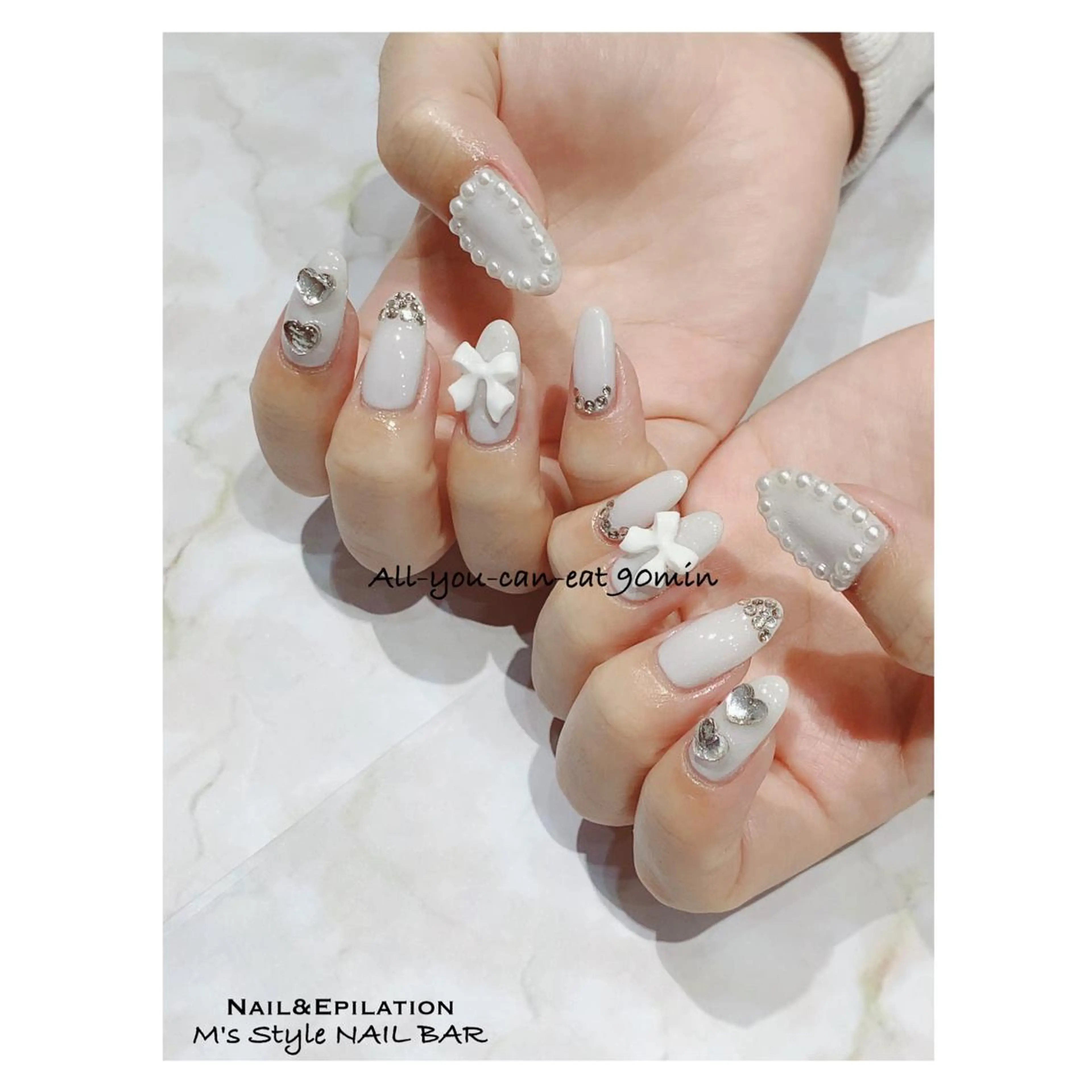 ネイル 成人式 入学式 長さ出し フットネイル フレンチネイル ハンドネイル M's Style NAIL BARのネイルデザイン