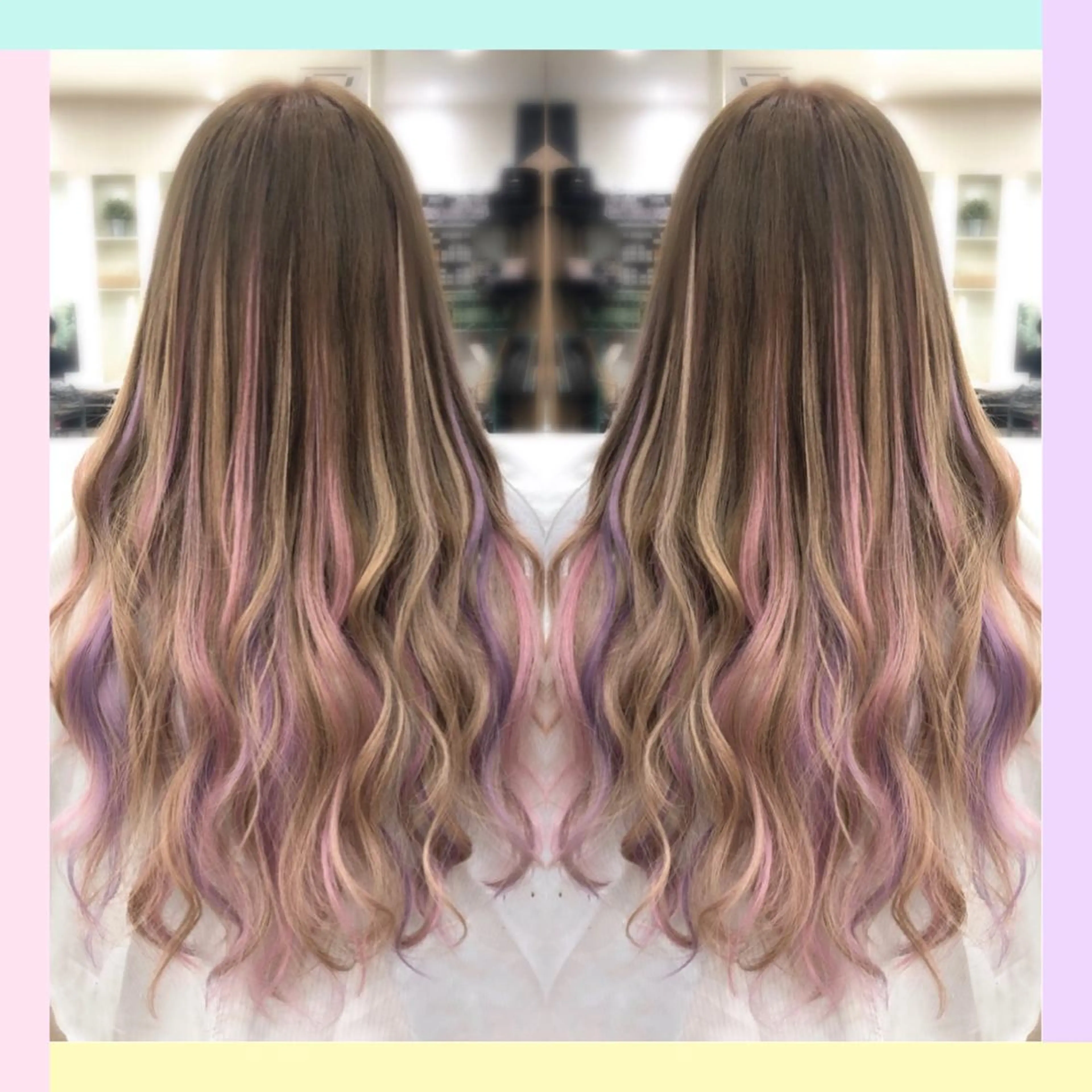 ロング カラー カット ヘアカラー エクステ れん/ハイトーン /エクステ/韓国風のヘアスタイル