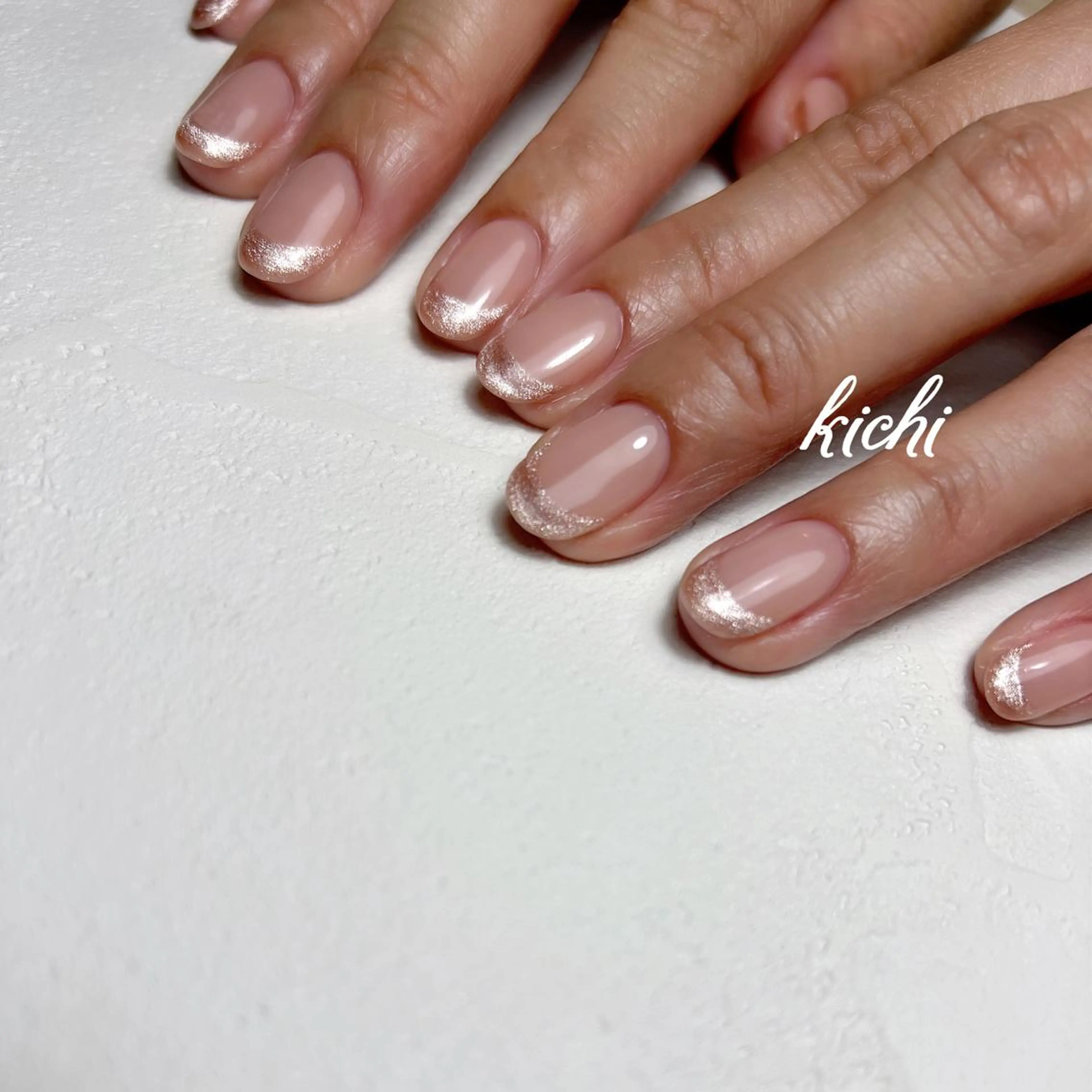 ネイル フレンチネイル ジェルネイル マグネットネイル マグネットフレンチ 持ち込み kichi･: *のネイルデザイン