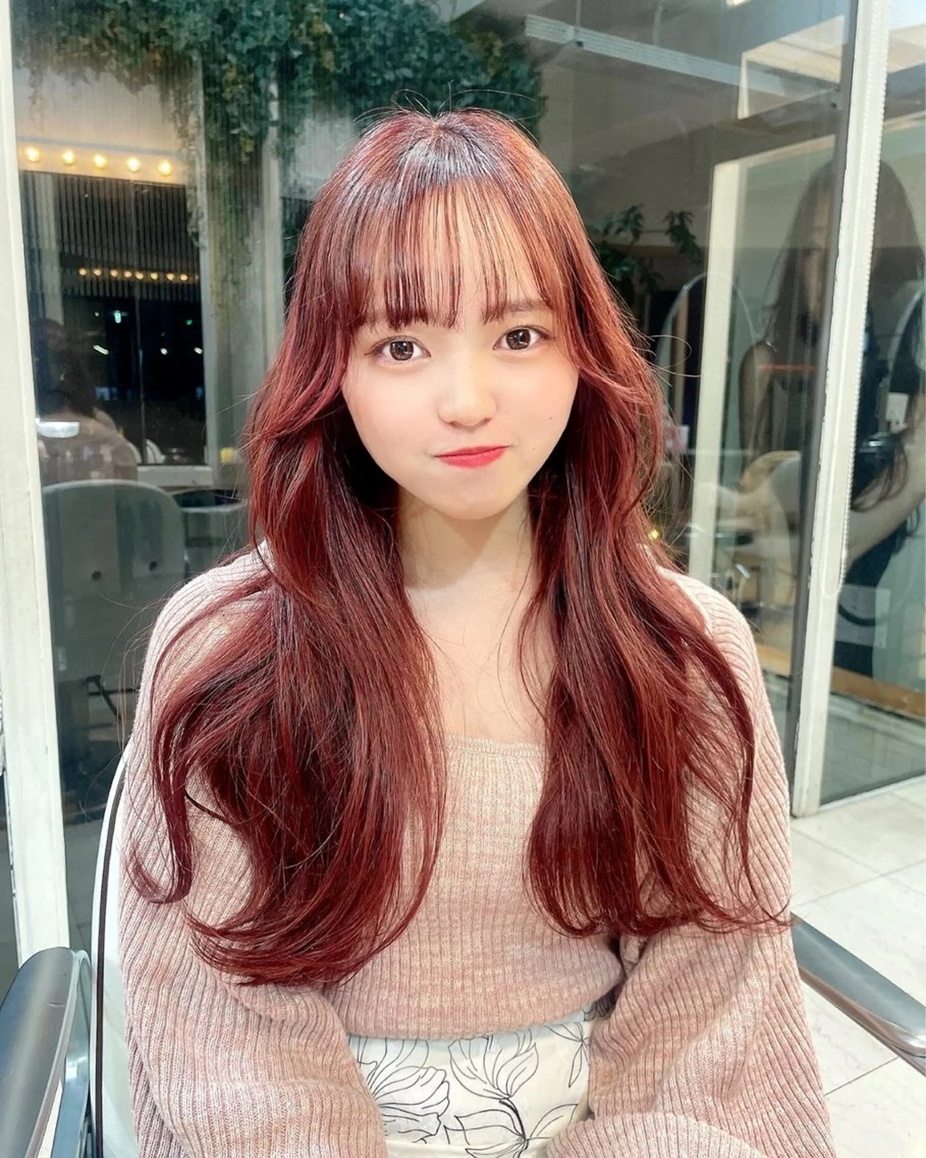 ロング カラー レッドカラー 韓国風ヘア 似合わせショート特化 /Rukaのヘアスタイル