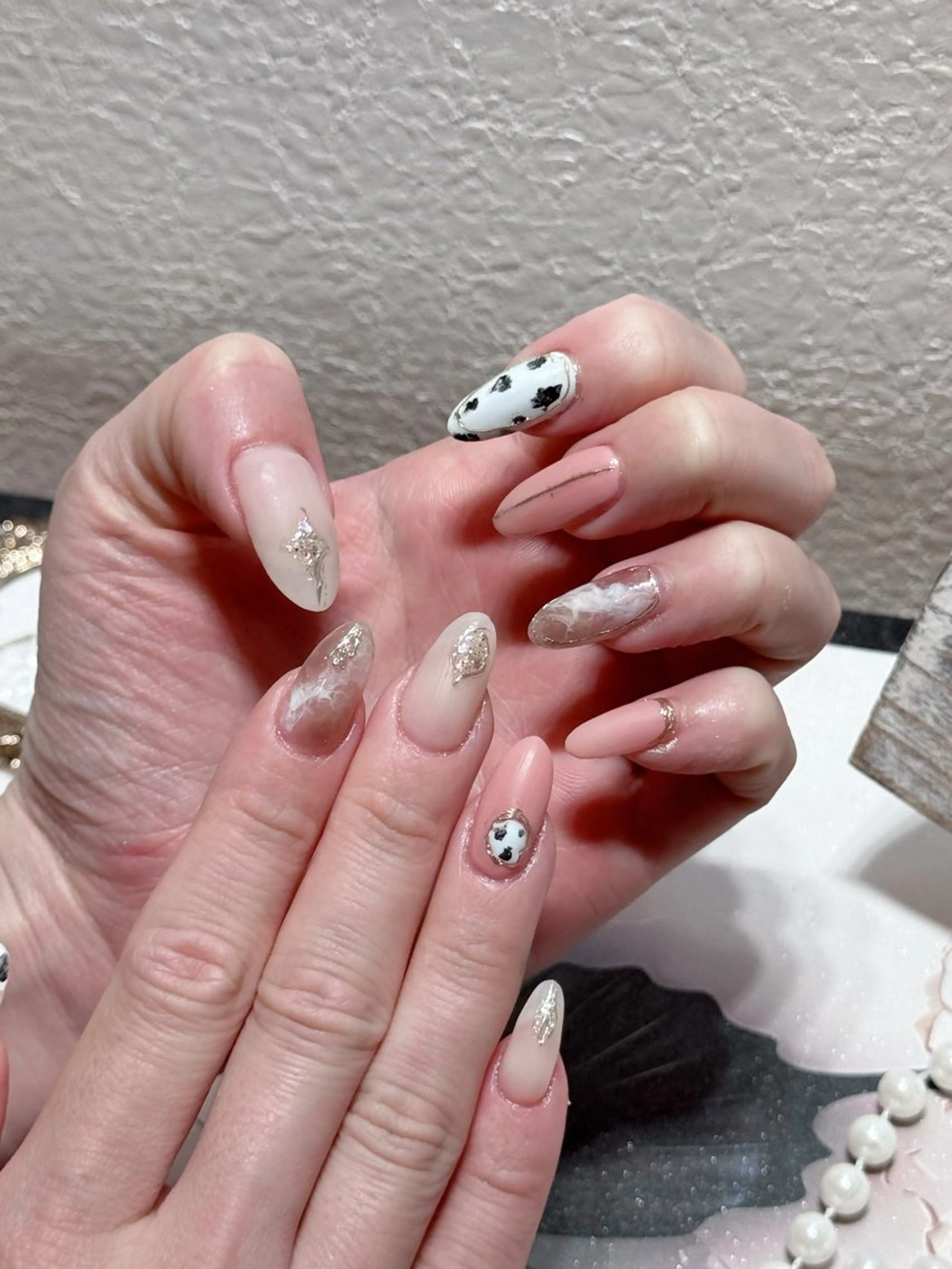 ネイル アートネイル フットネイル ジェルネイル ハート マグネットネイル babarla Nailのネイルデザイン