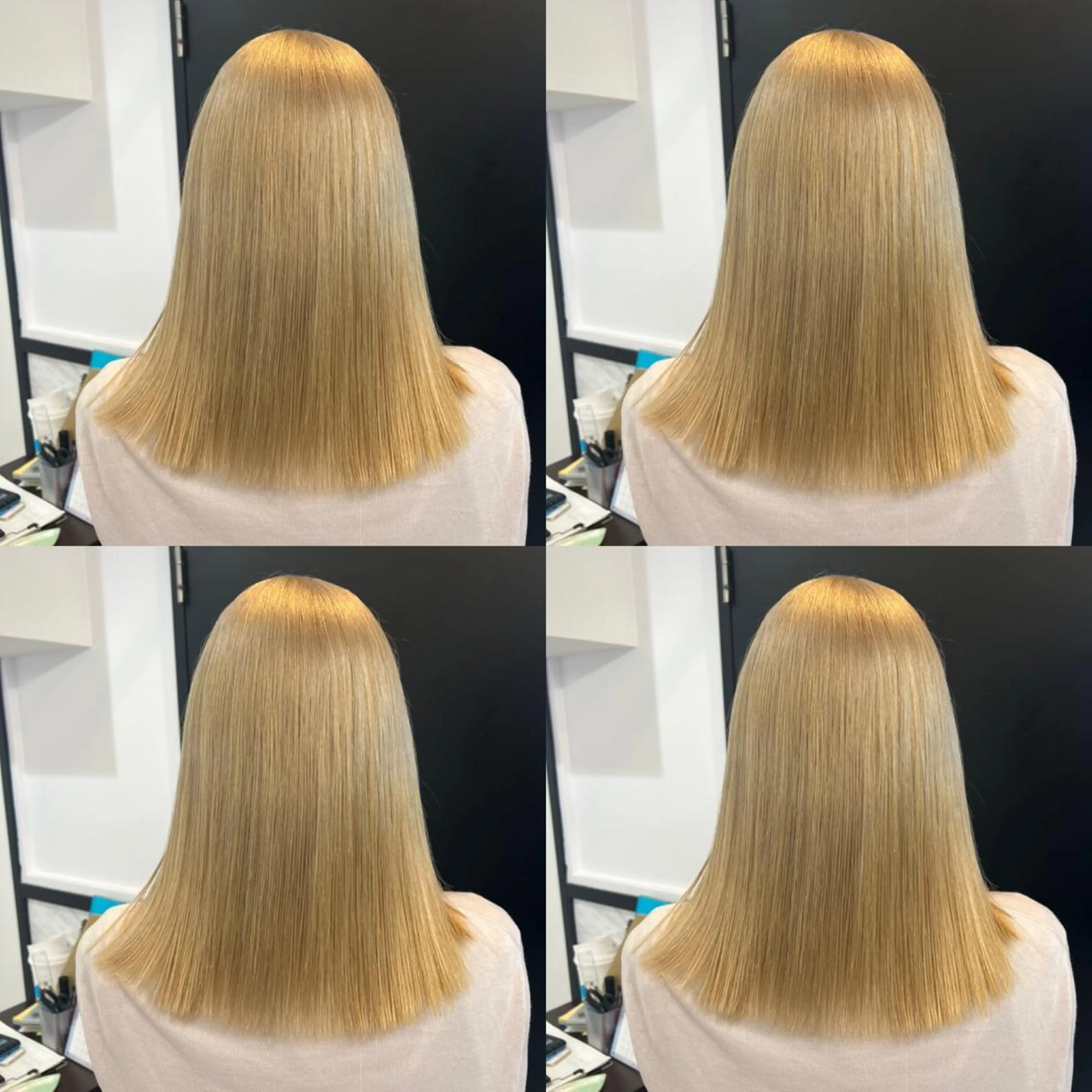 ミディアム カラー ブロンド カット ヘアカラー トリートメント ✨縮毛矯正✖︎顔周り レイヤー✨ナカムラのヘアスタイル