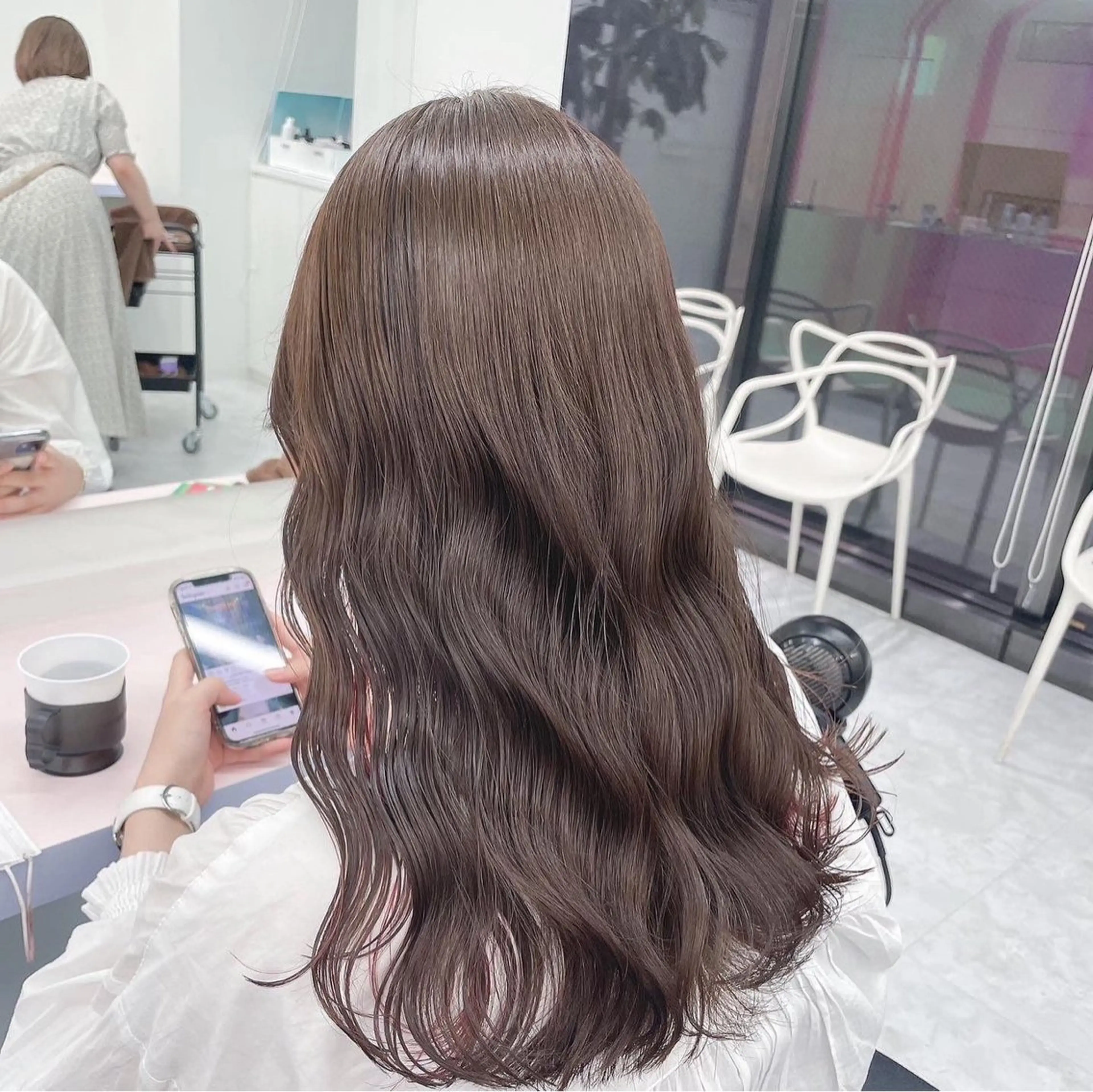 セミロング カラー パーマ ヘアアレンジ メンズ 🤍透明感カラー🤍 似合わせ🤍AINEのヘアスタイル