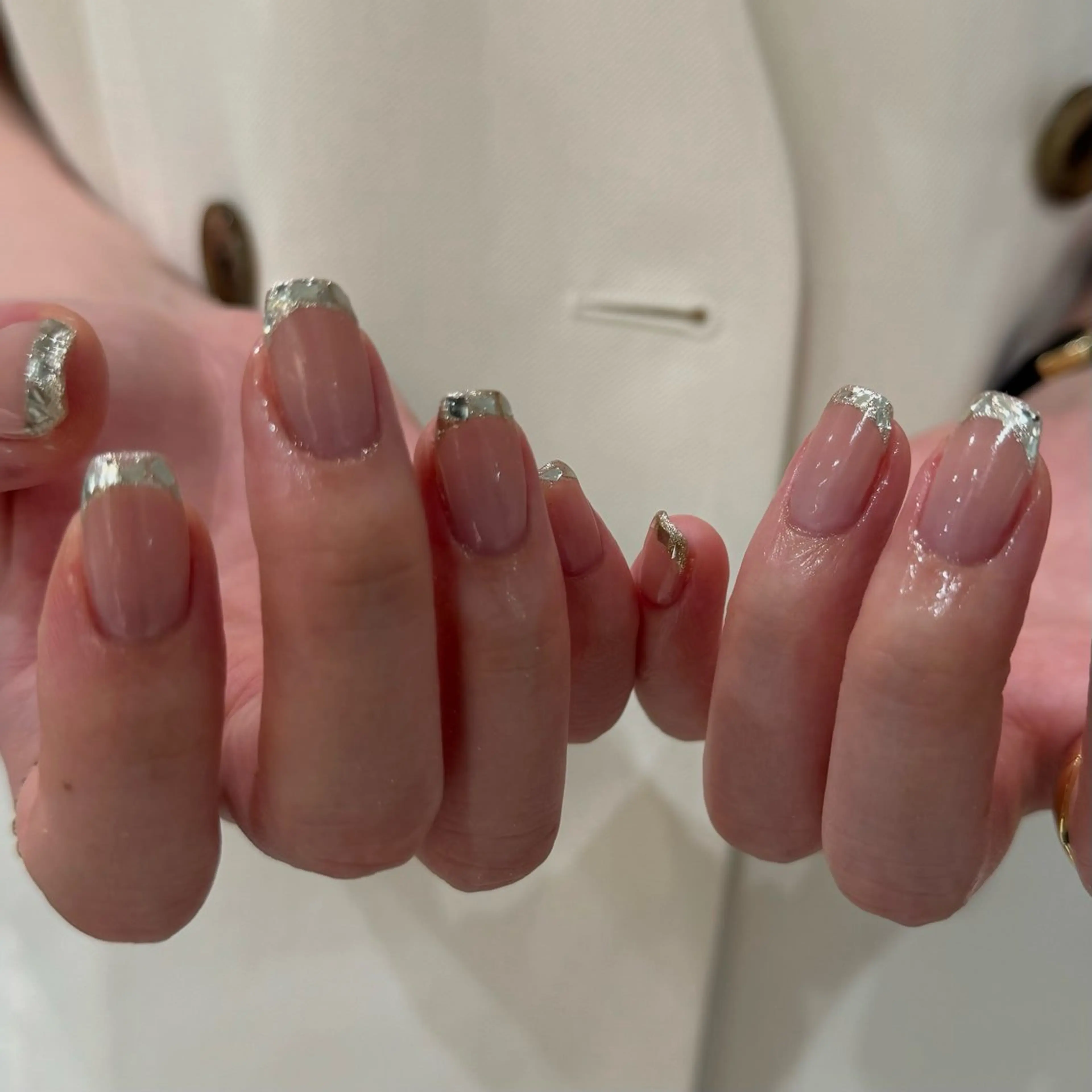 ネイル フレンチネイル ガラスフレンチ ハンドネイル Tigris. sadamotoのネイルデザイン