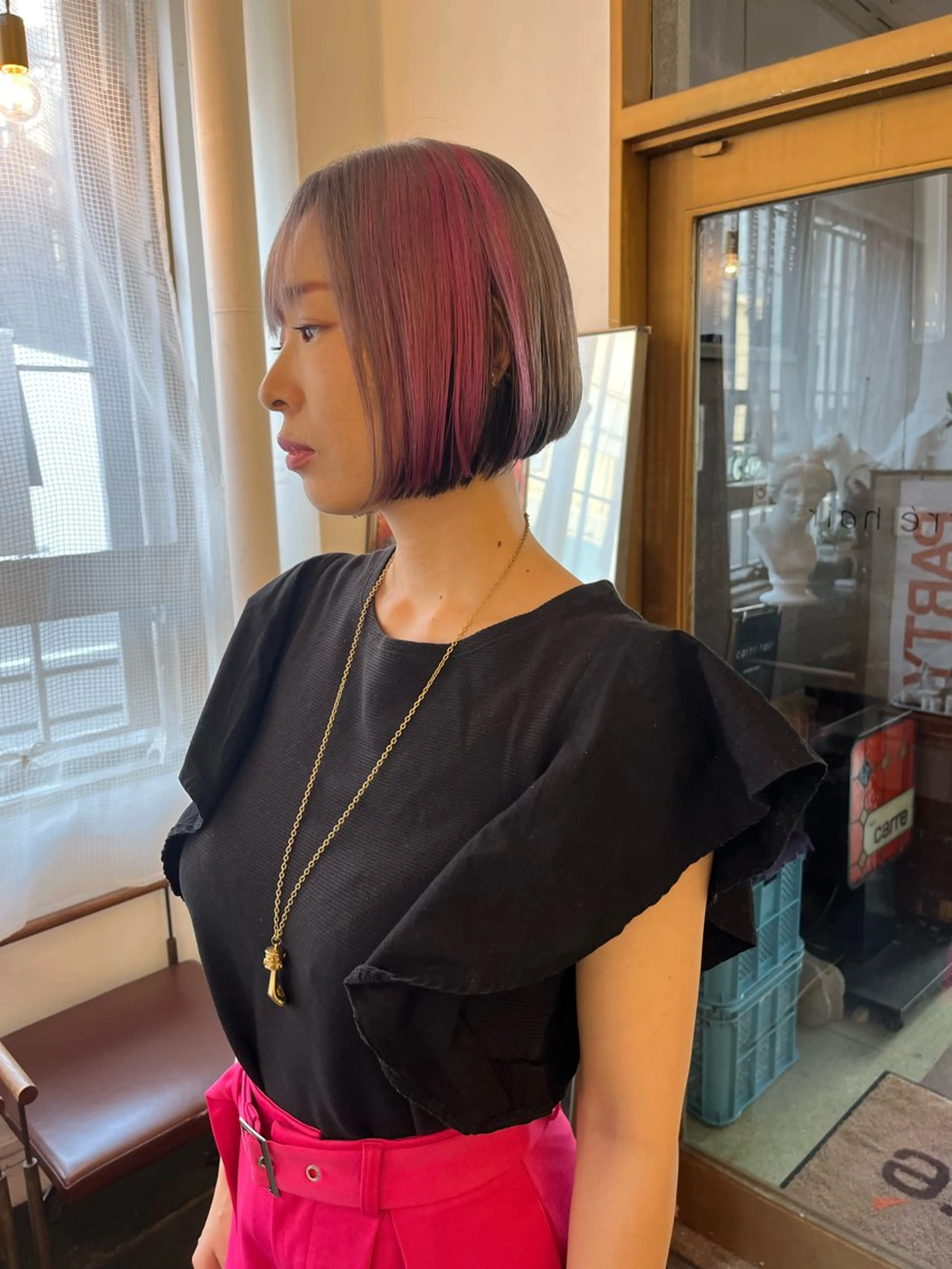 ショート カット ヘアカラー トリートメント 艶髪color💎髪 質改善ストレート大吉のヘアスタイル