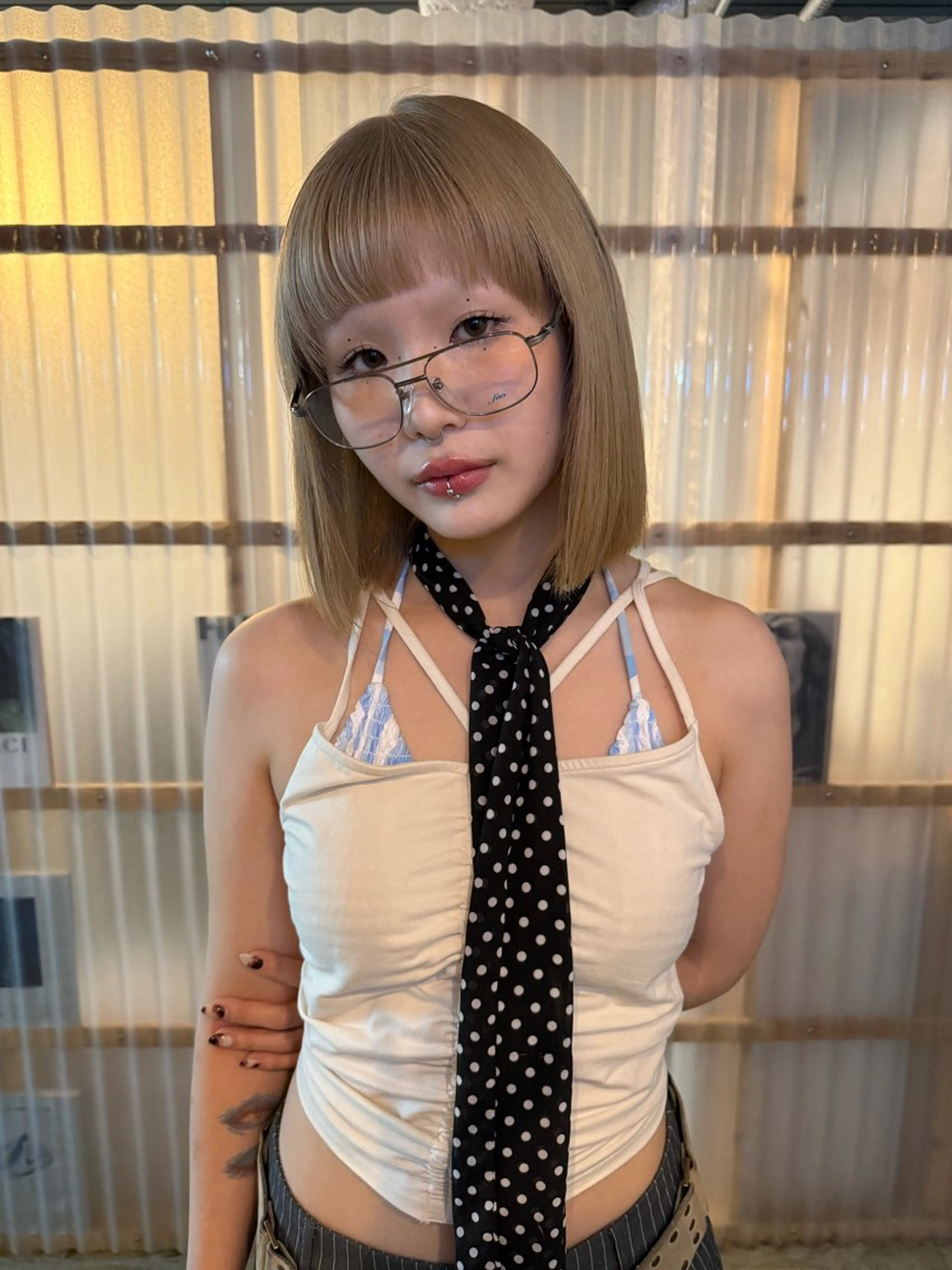 ショート カラー ヘアカラー トリートメント mai/大阪心斎橋 メンズ/ハイトーンのヘアスタイル