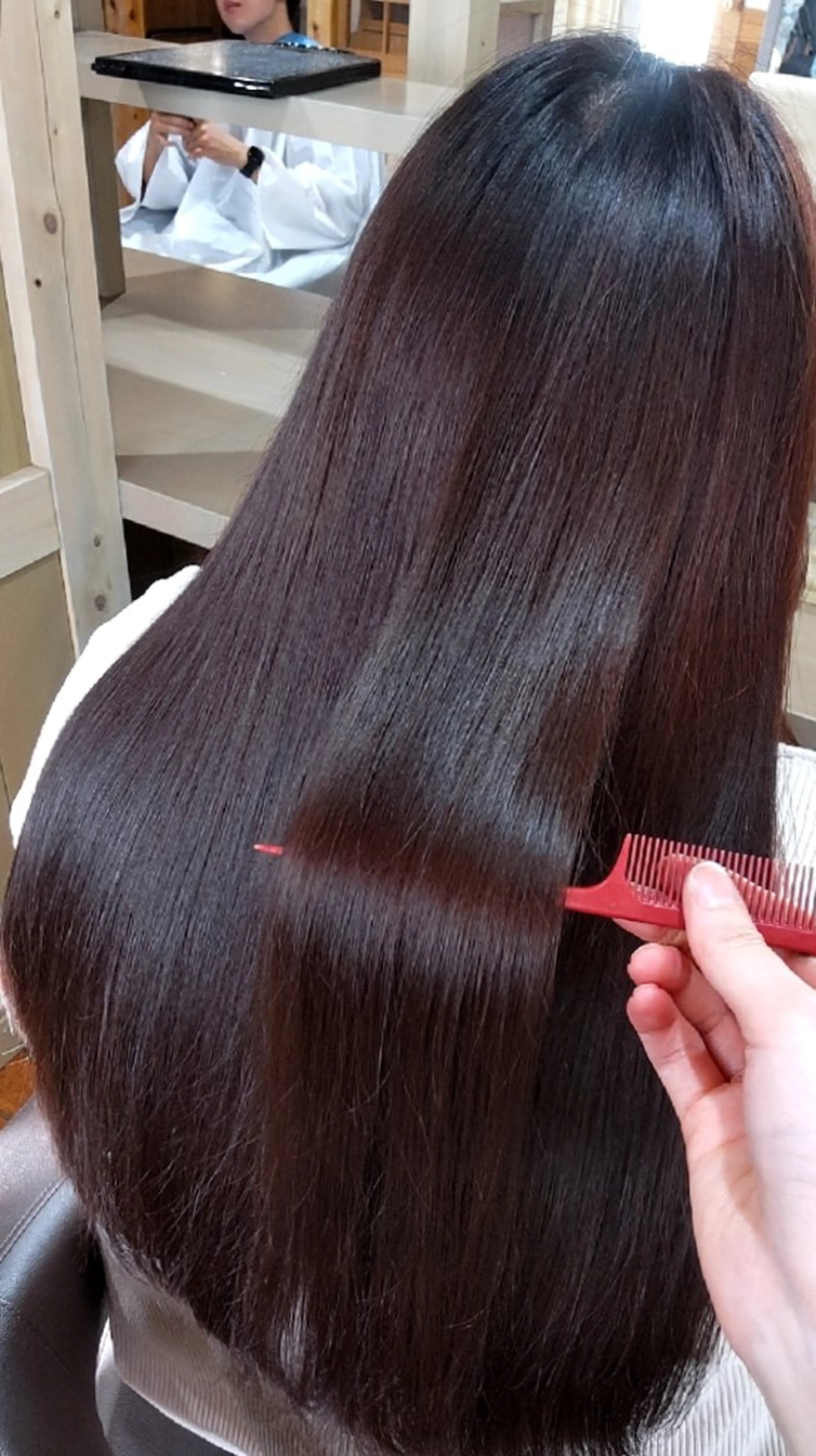 ロング カラー ブラウンカラー レッドカラー レッドブラウン もり はなののヘアスタイル