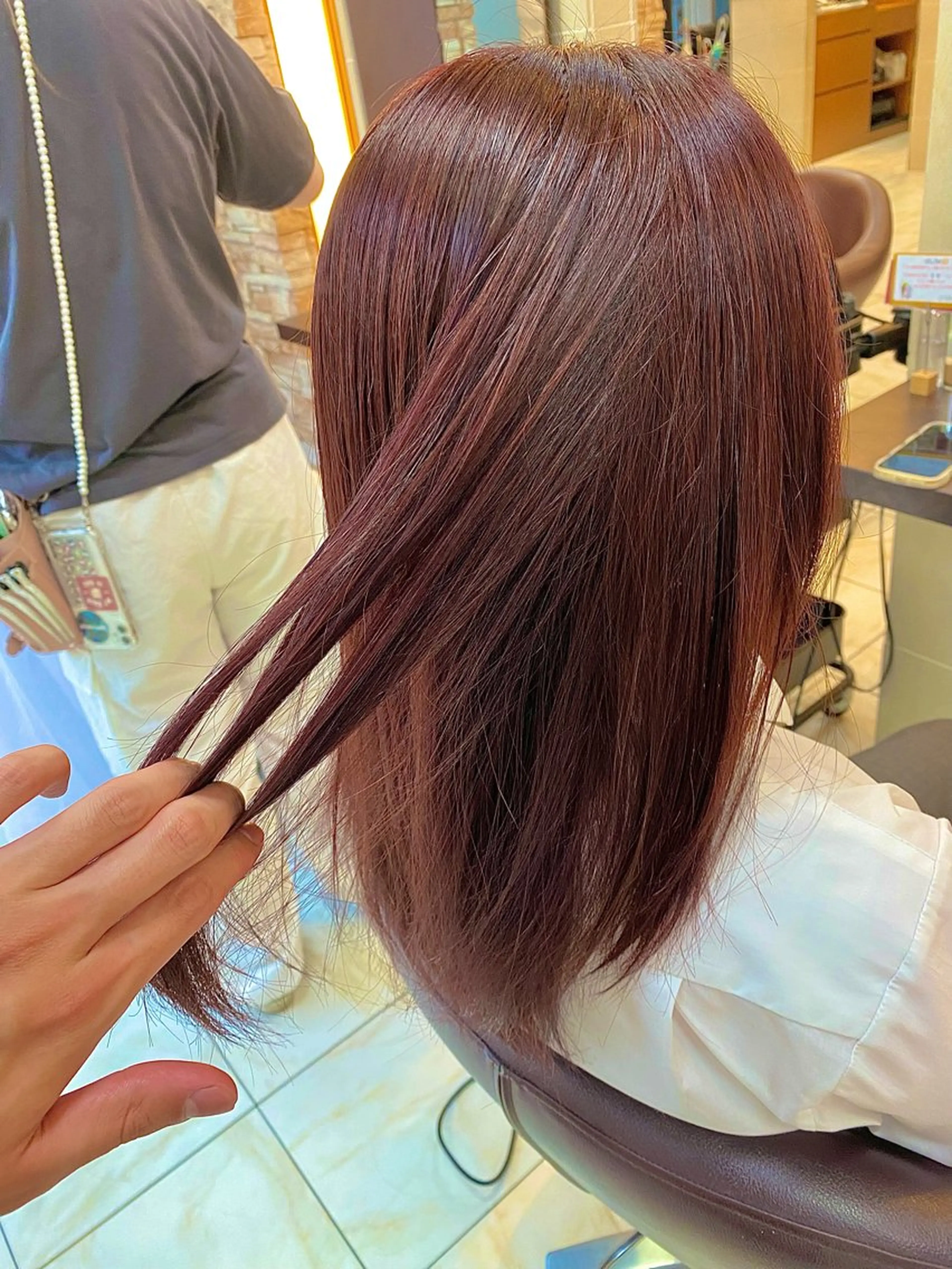 セミロング カット ヘアカラー ⭐️透明感カラー/ パーマ⭐️宮野翔のヘアスタイル