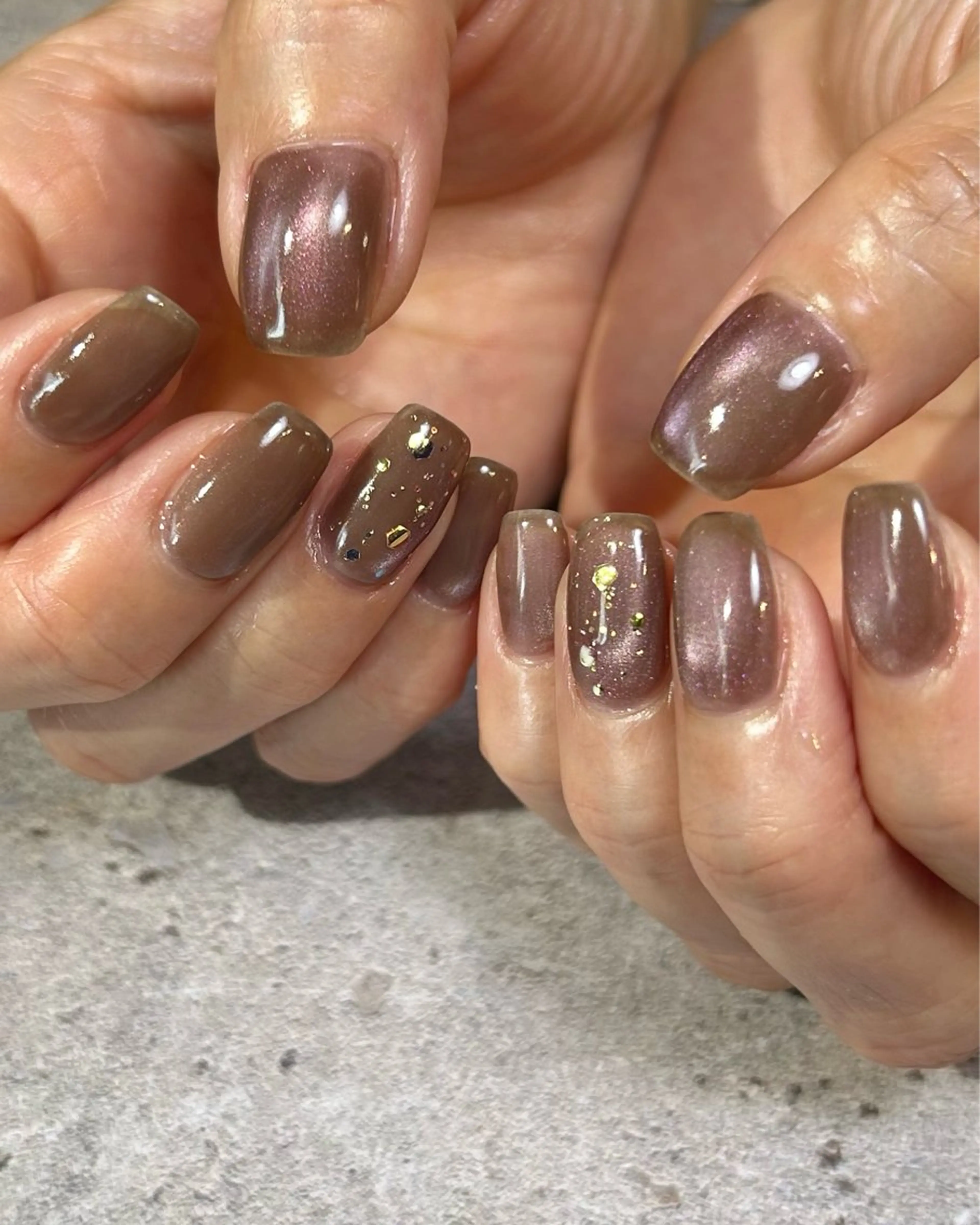 ネイル ラメ(グリッター) マグネットネイル ピンク ハンドネイル Reflection marikoのネイルデザイン