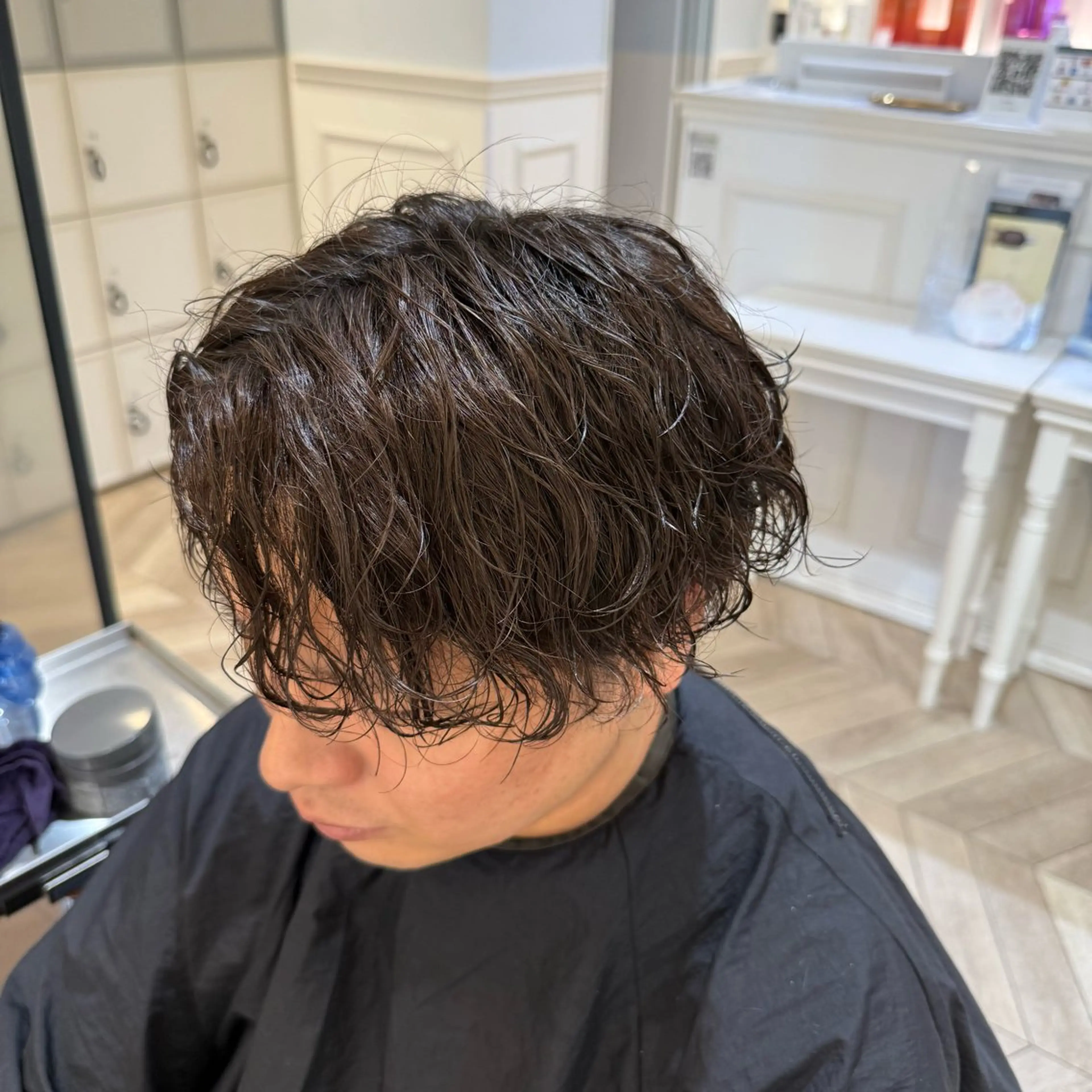 メンズ カット パーマ レイヤーカット/ 艶カラー🌙Rinoのヘアスタイル