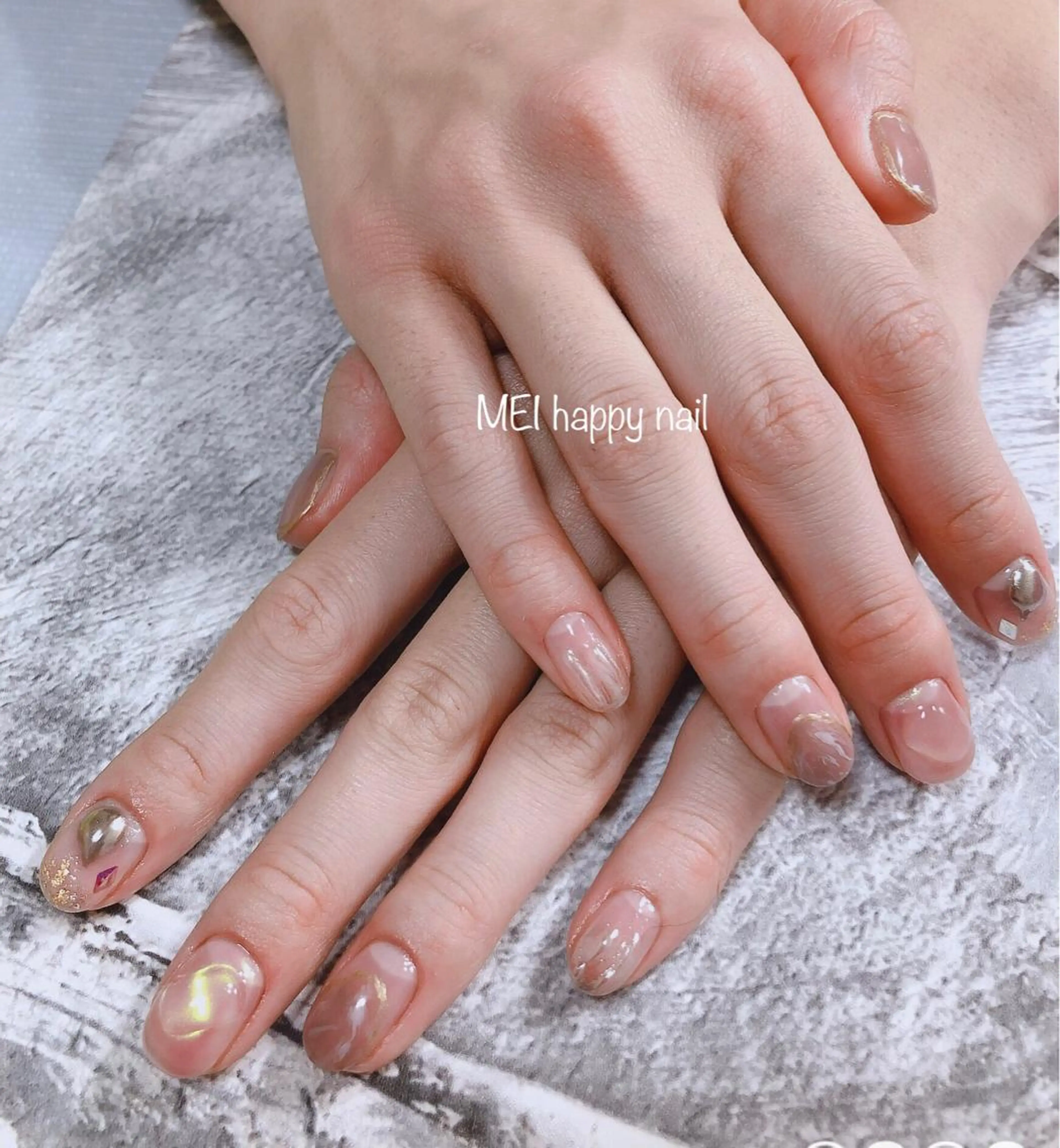 ネイル ハンドネイル 北浦和 自爪育成ケアのネイルデザイン