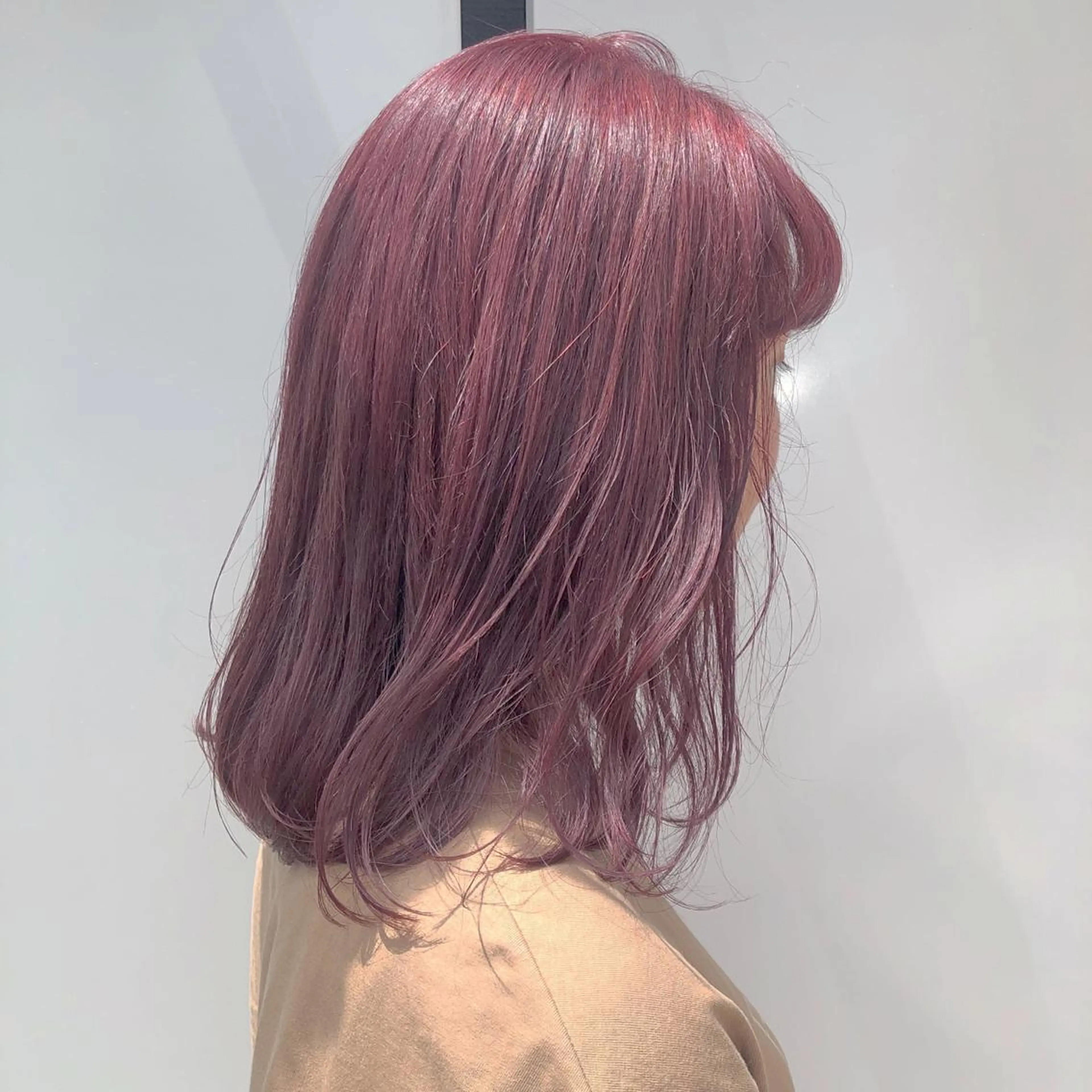 ミディアム カラー パーマ ヘアアレンジ メンズ キッズ ネイル マツエク・マツパ ラベンダーカラー ラベンダーピンク ピンクカラー カラーマツエク ピンク 天神レイヤーカット No.1💖マユカのヘアスタイル
