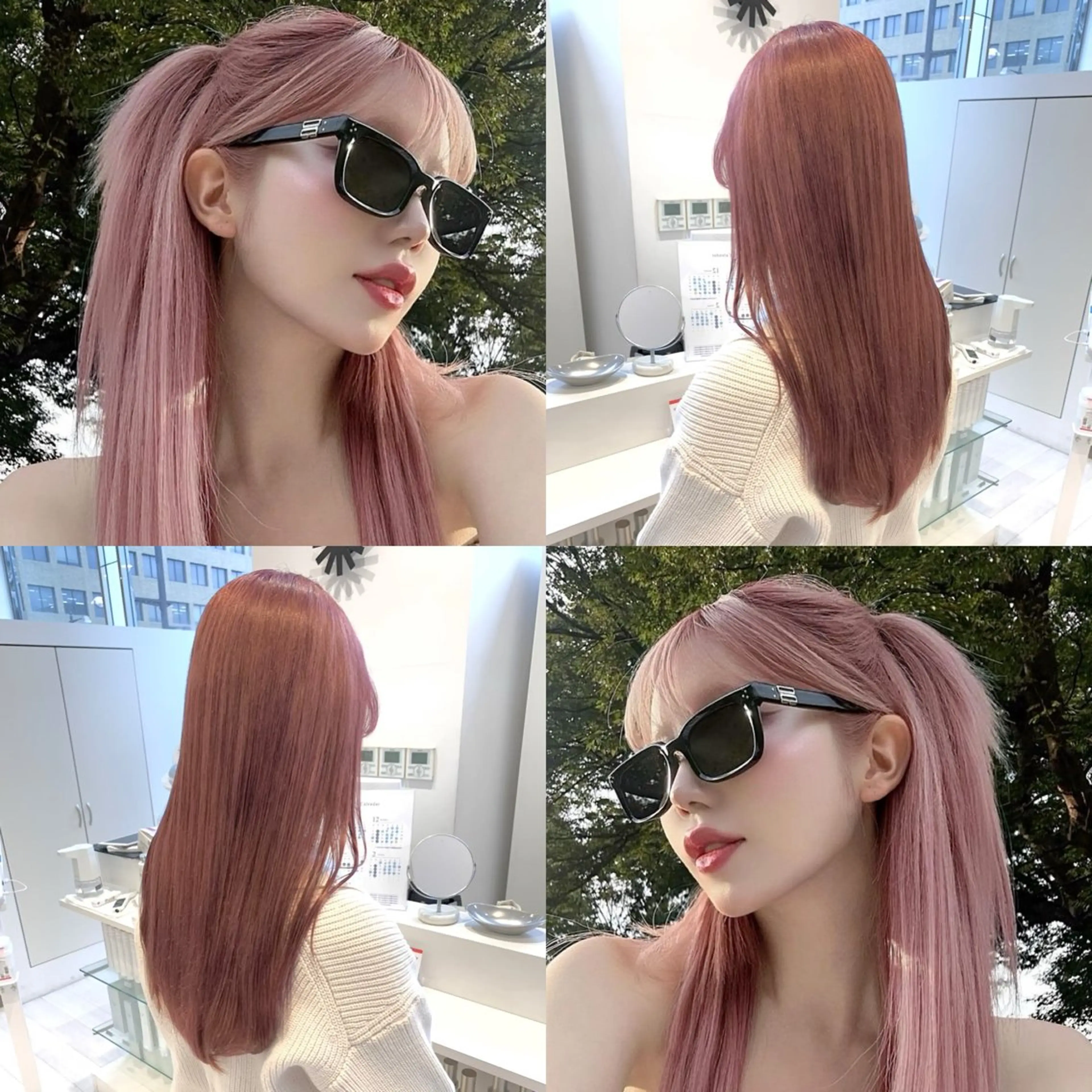 ロング カラー ハイトーンカラー ピンクカラー ヘアカラー ParveMix🍀 藤原愛未のヘアスタイル