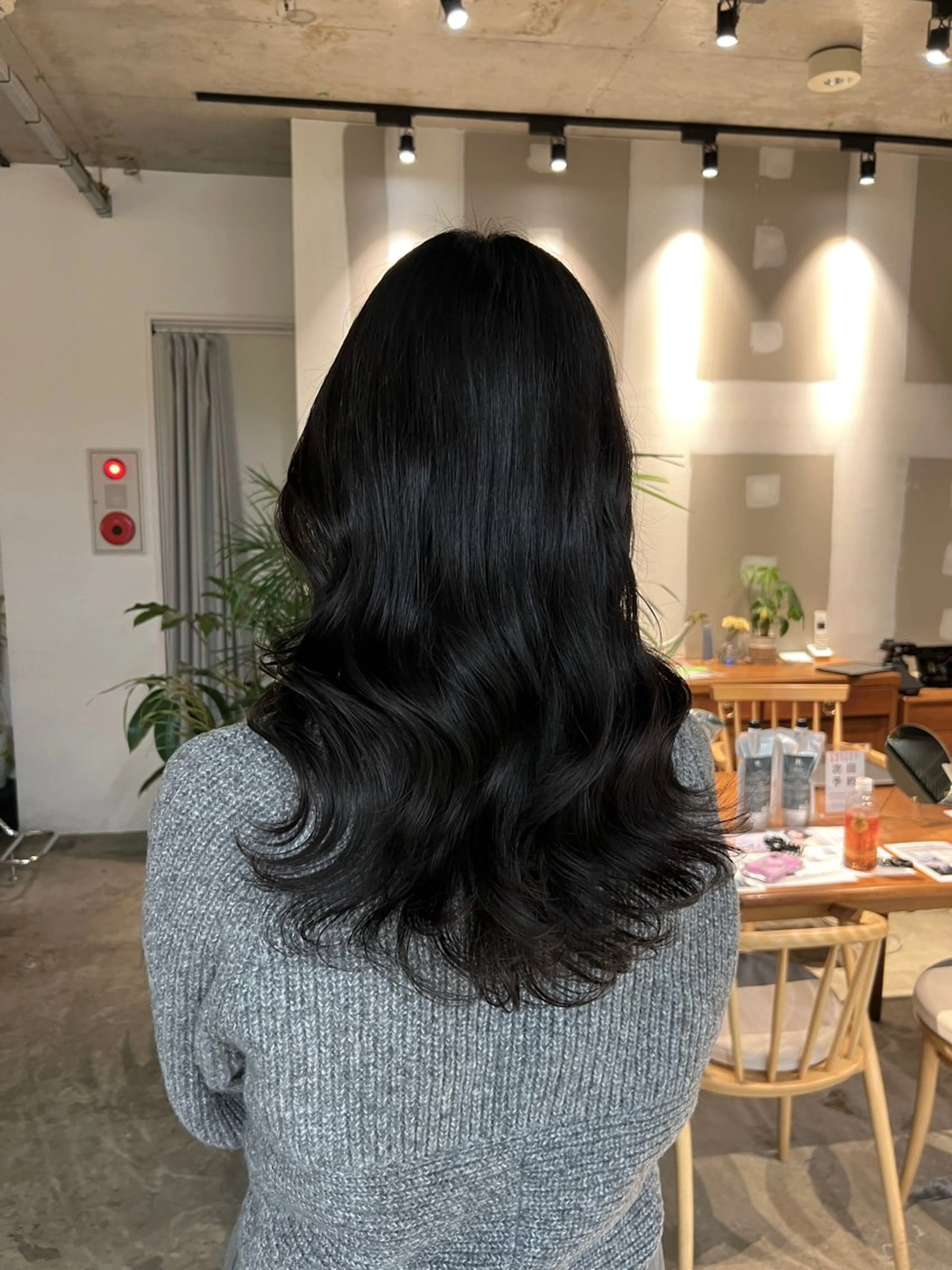 セミロング カラー 透明感カラー オレンジ ヘアカラー トリートメント ムツキ/品のある 艶カラー/縮毛矯正のヘアスタイル