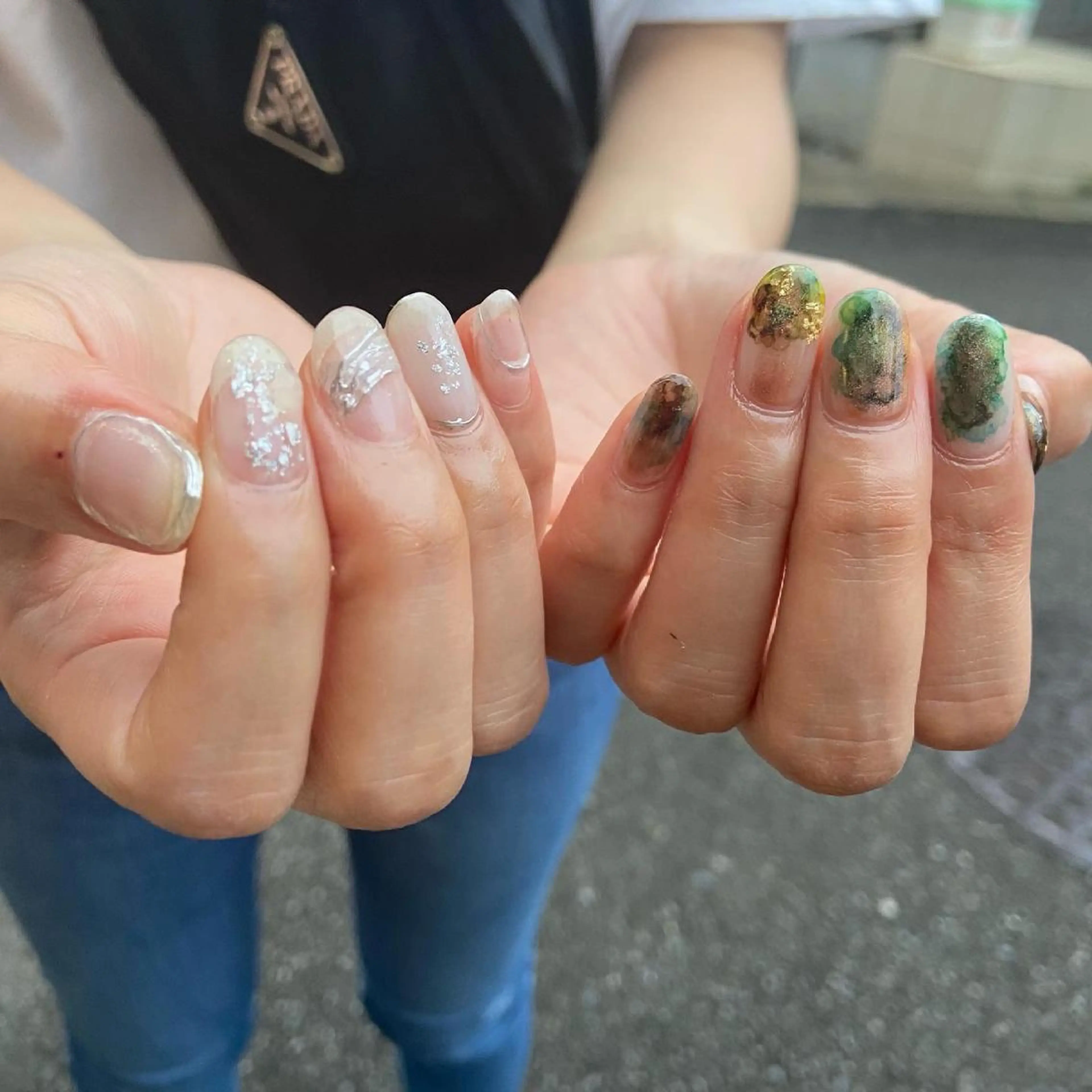 ネイル アートネイル クリアネイル ジェルネイル ニュアンスネイル シルバー . unffのネイルデザイン