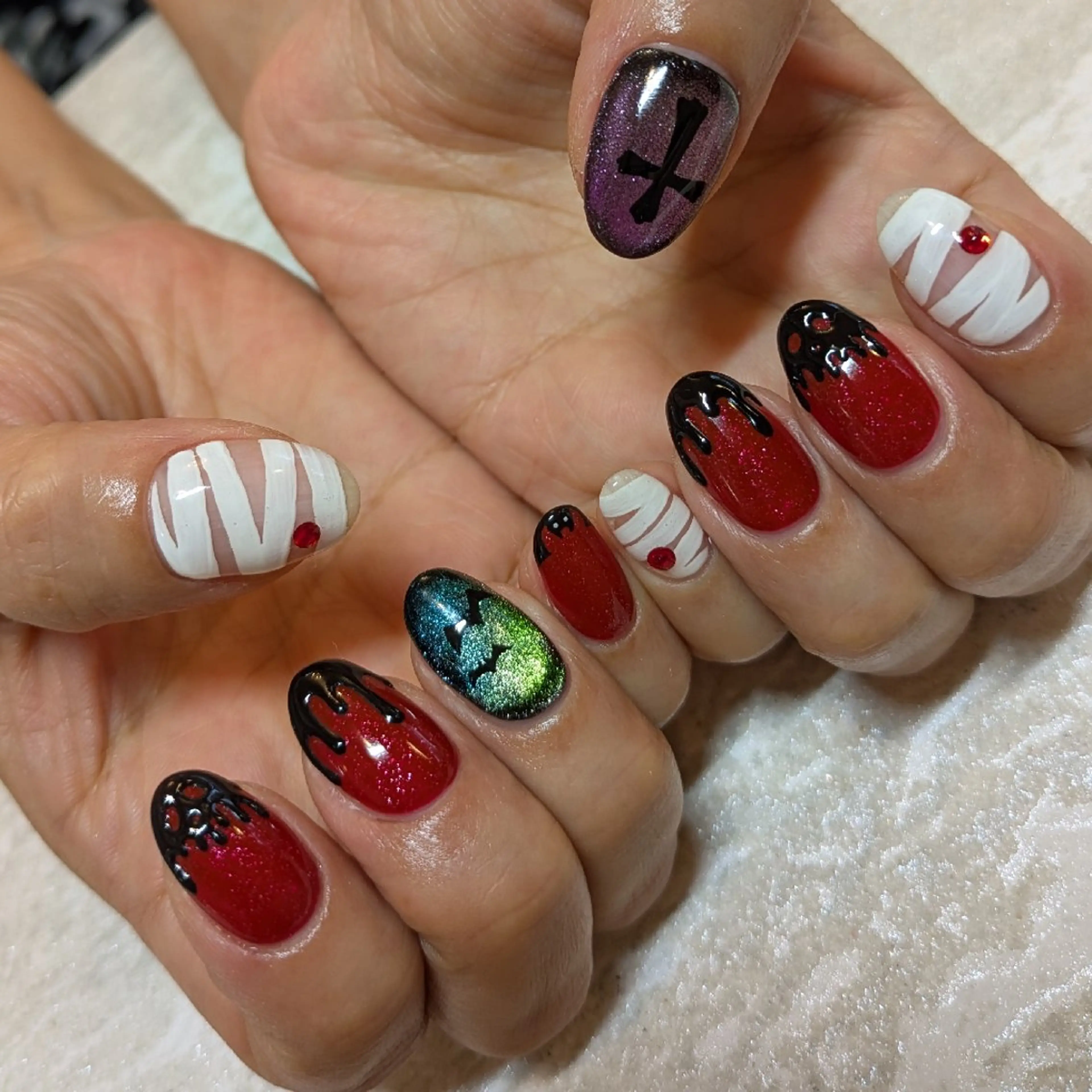 ネイル ハロウィン ジェヌインネイル 河内のネイルデザイン