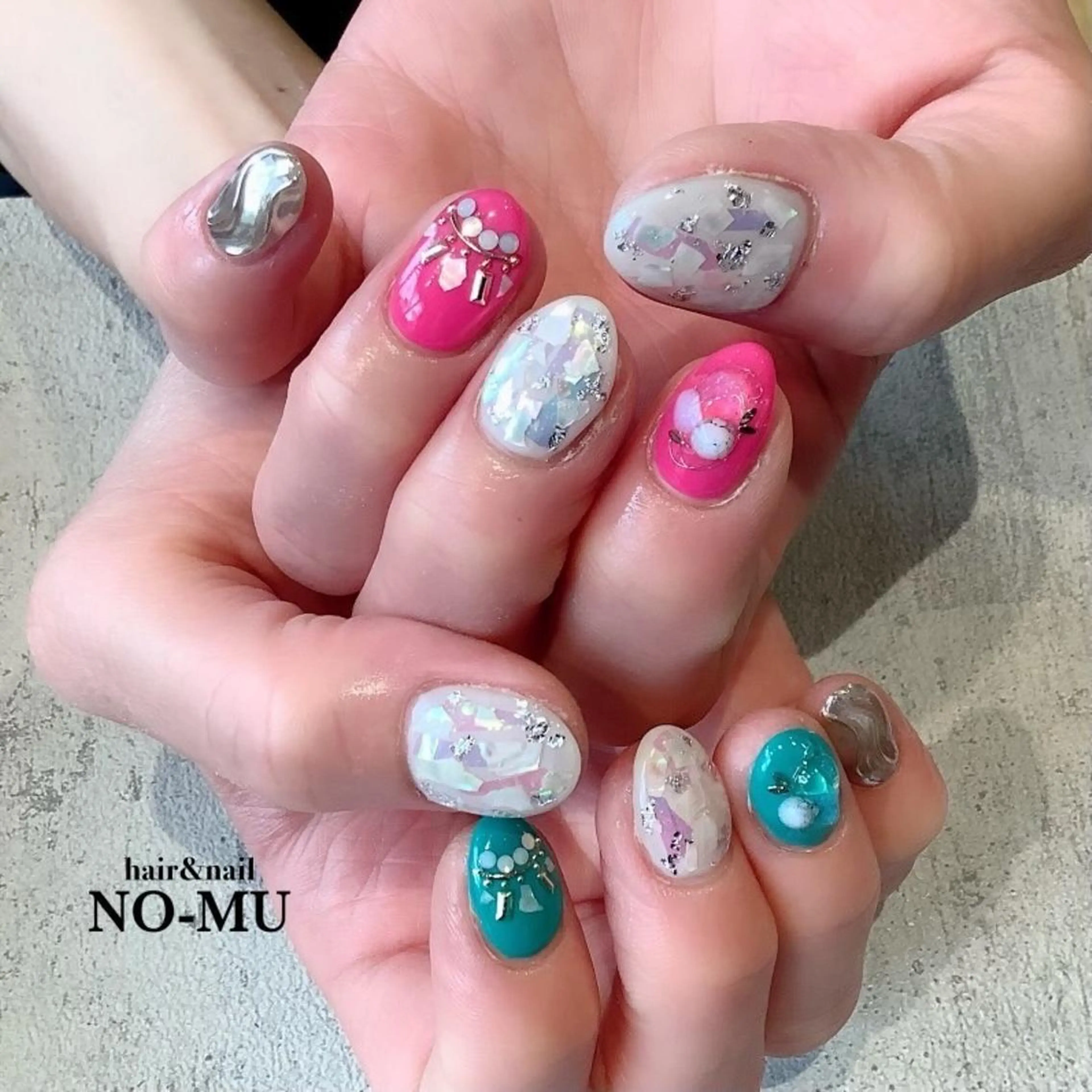 ネイル 夏ネイル ハンドネイル hair＆nail NO-MUのネイルデザイン