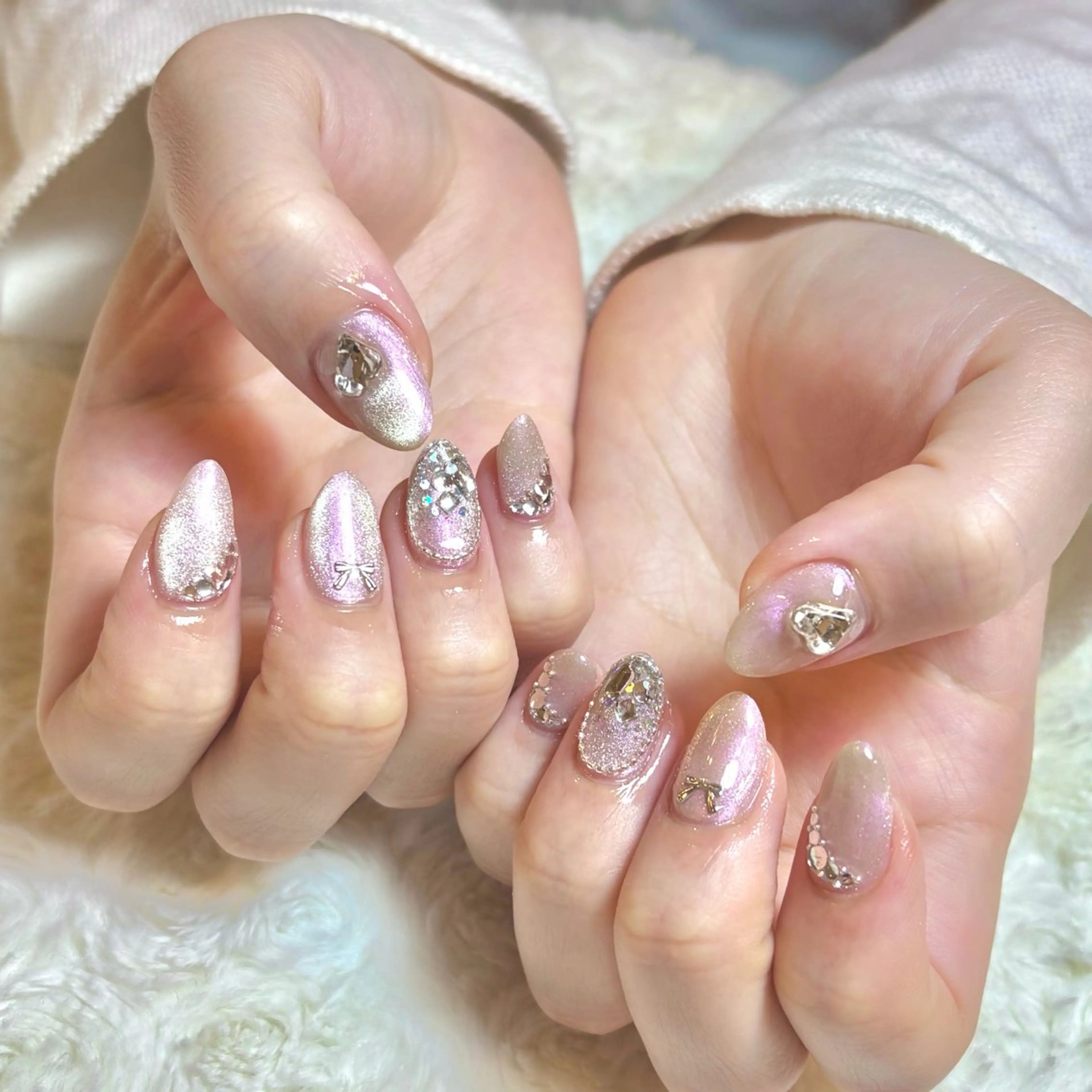 ネイル ハート ピンク ハンドネイル Naruse Momoのネイルデザイン