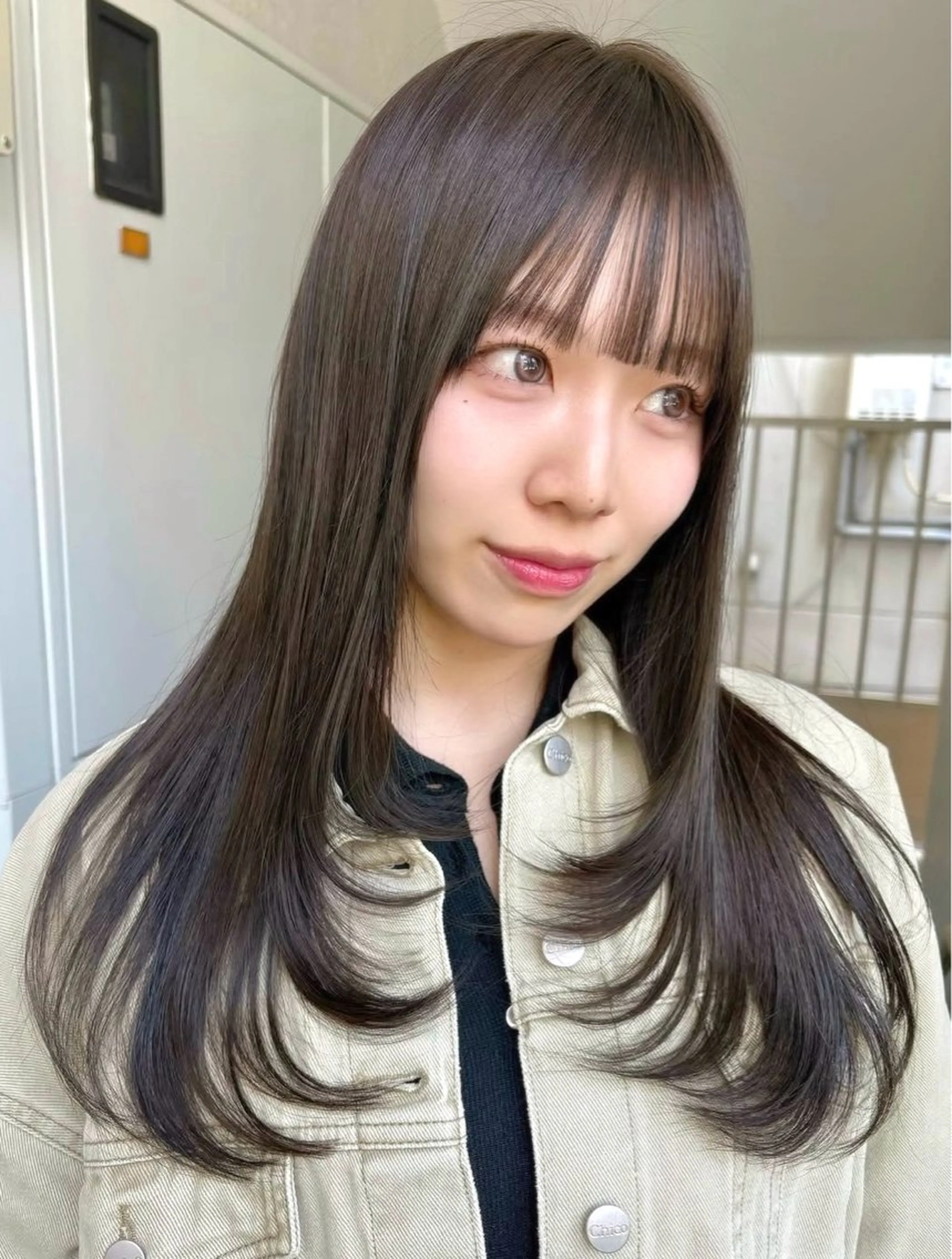 ロング カラー カット ヘアカラー レイヤーカット🍏 オリーブ/ののかのヘアスタイル