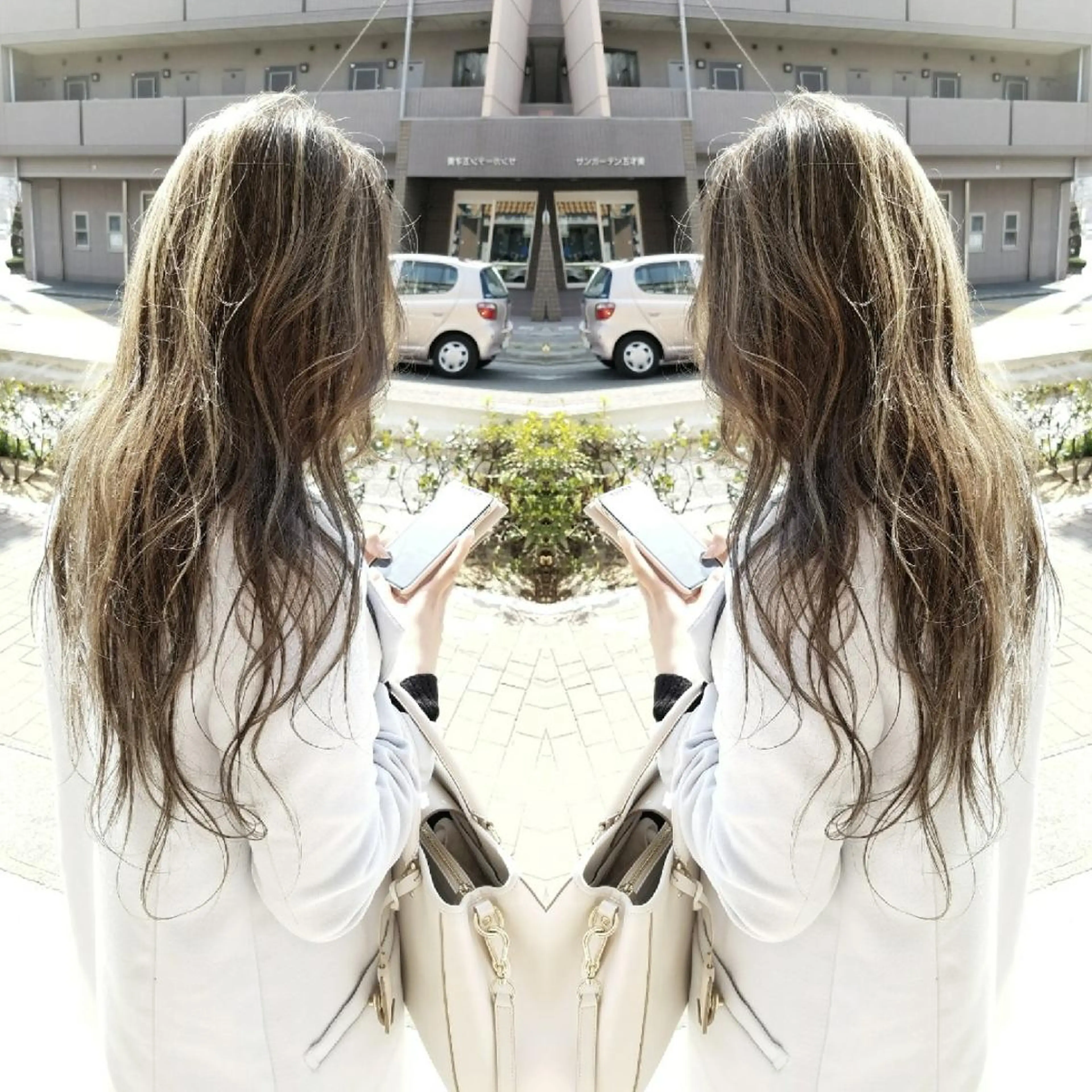 ロング カラー ハイライトカラー ハイライト sky所属・くわやま まさきのヘアスタイル