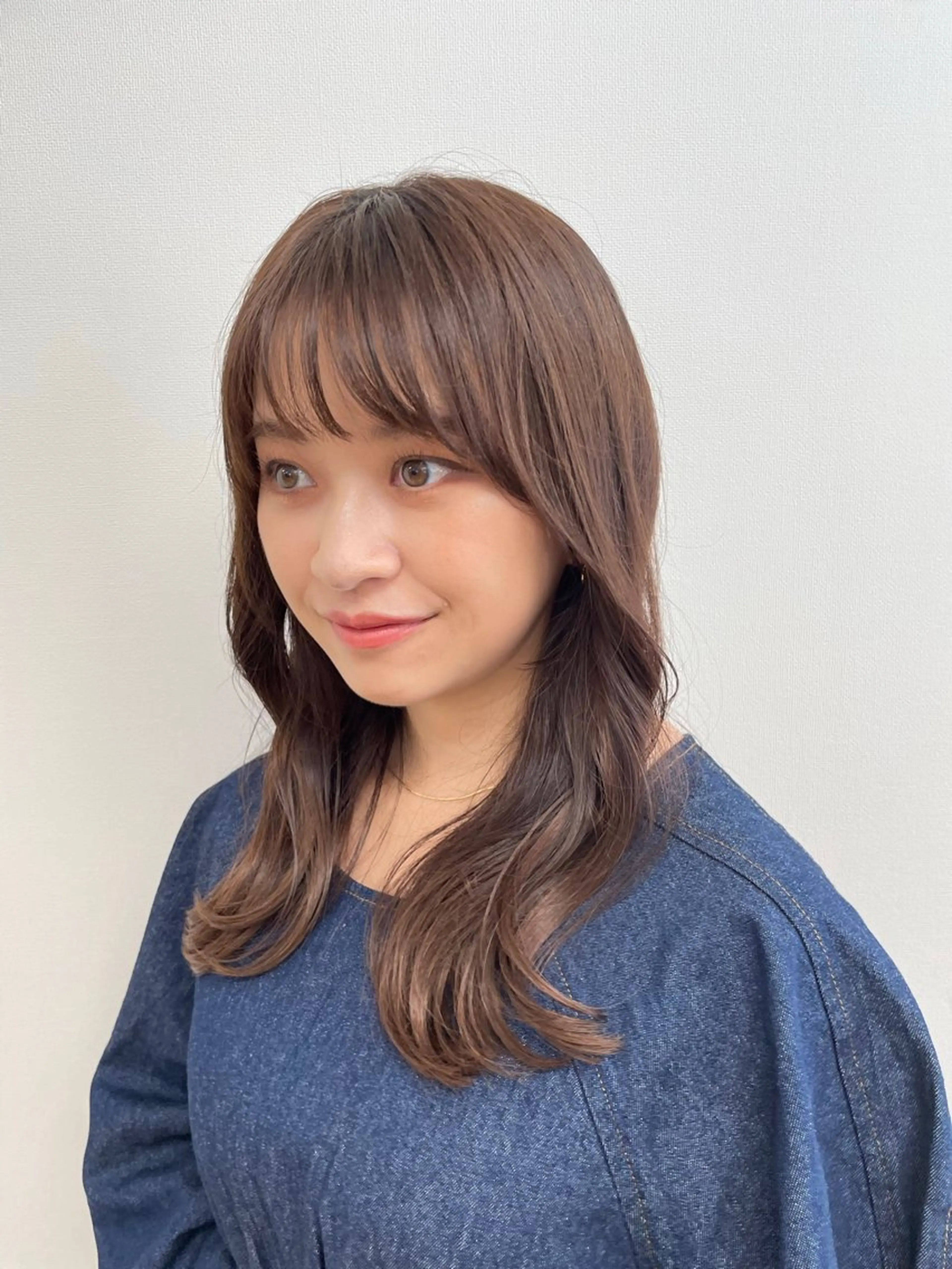 セミロング 💗モデルカット 募集中のヘアスタイル