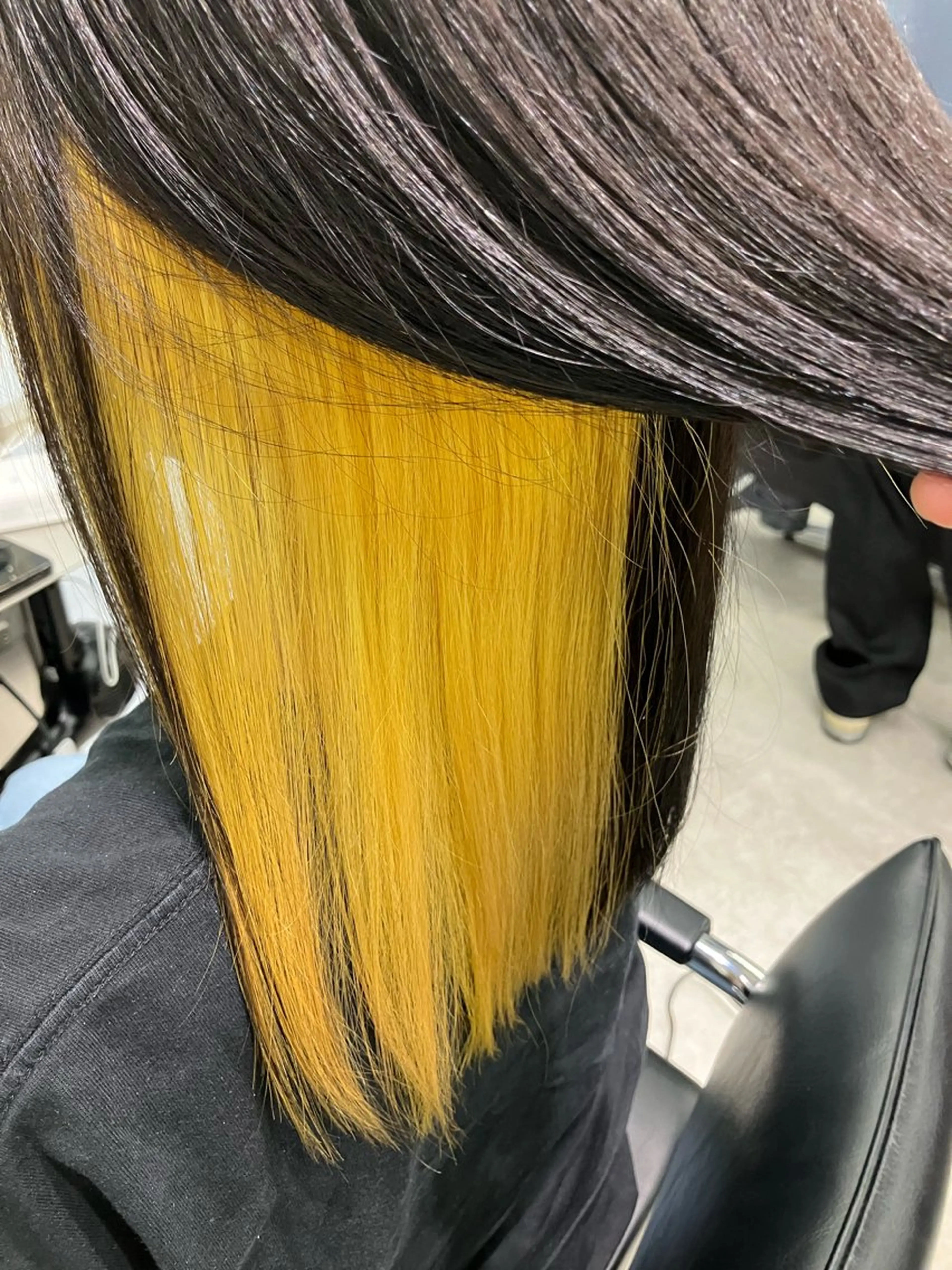 セミロング カラー イエローカラー 髪質改善/艶カラー 縮毛矯正/みほのヘアスタイル