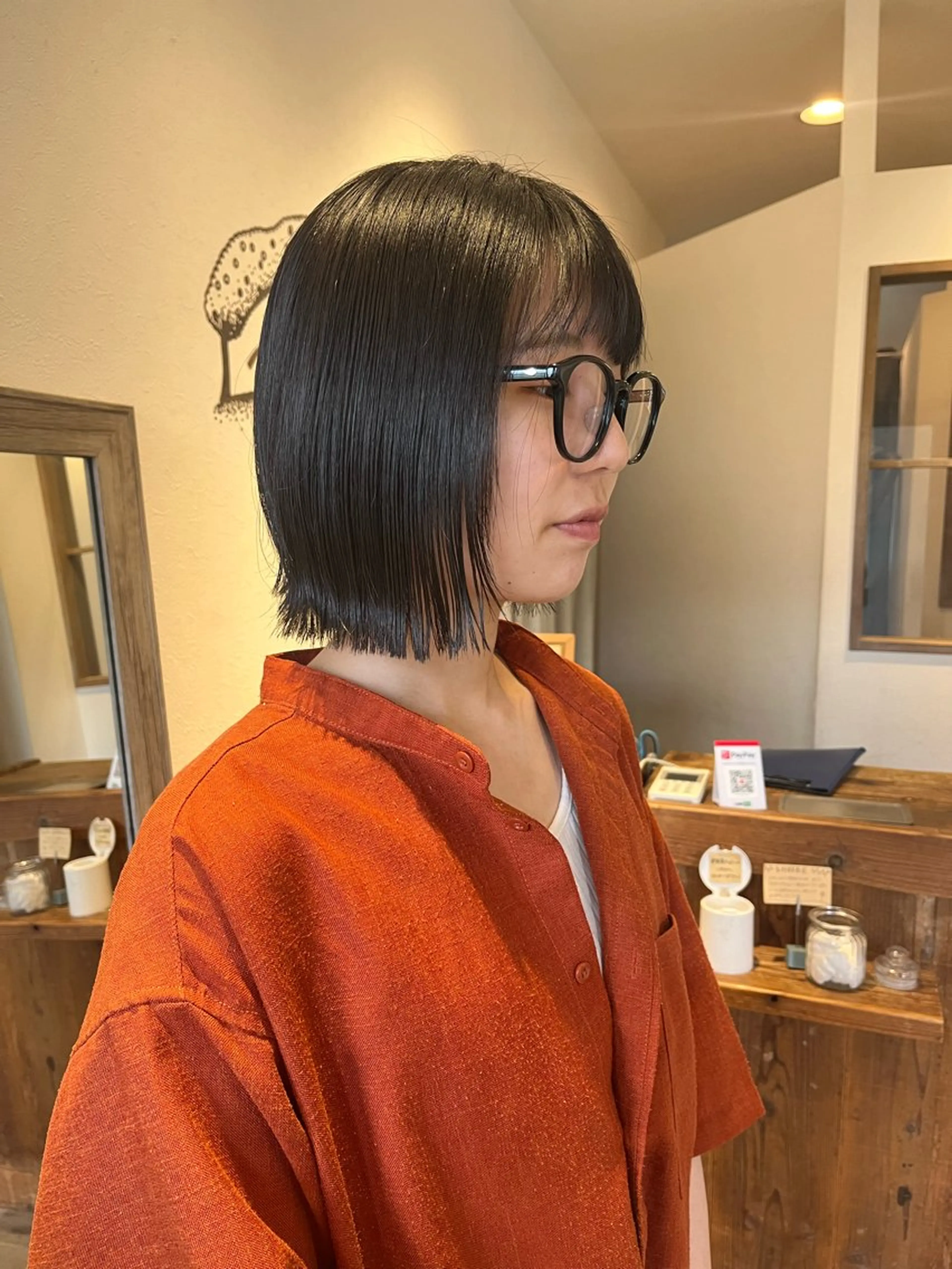 ショート 外ハネヘア カット ヘッドスパ 上品な暖色/丸みボブ Chie🪷のヘアスタイル