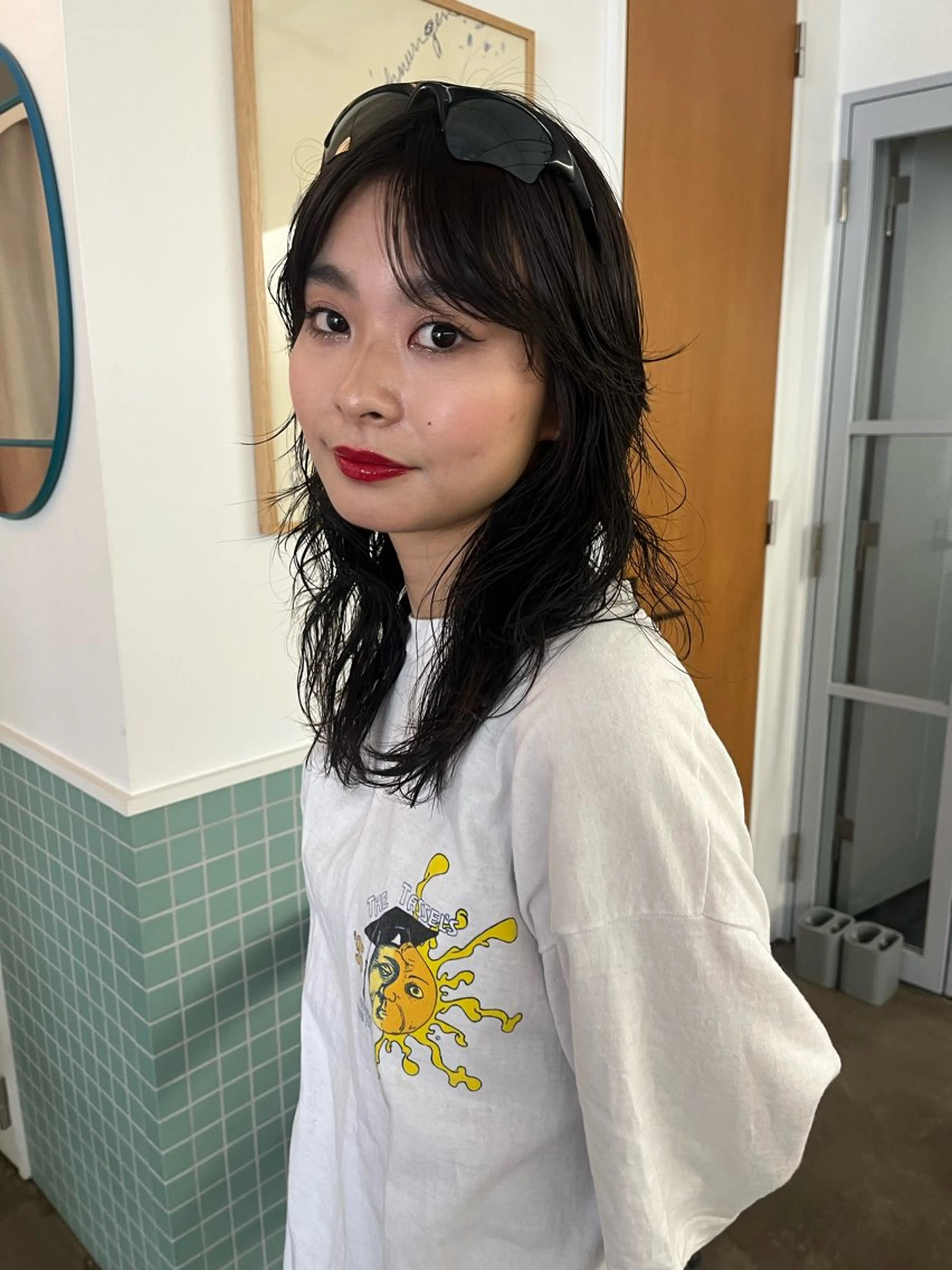 セミロング レイヤー/ケアパーマ /ニュアンス/モードのヘアスタイル