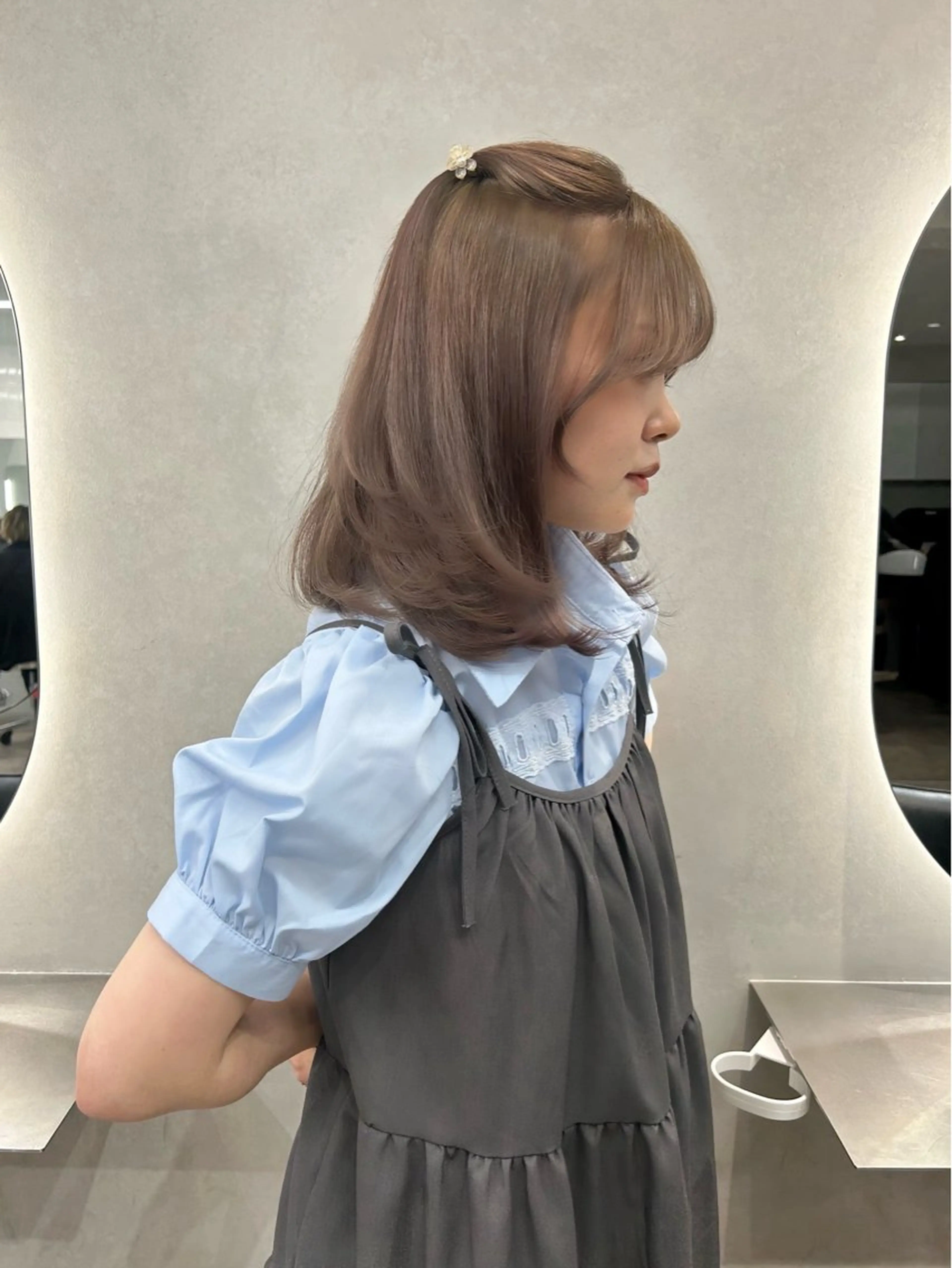 セミロング 卒業式ヘアセット🎀 ヘアアレンジのヘアスタイル