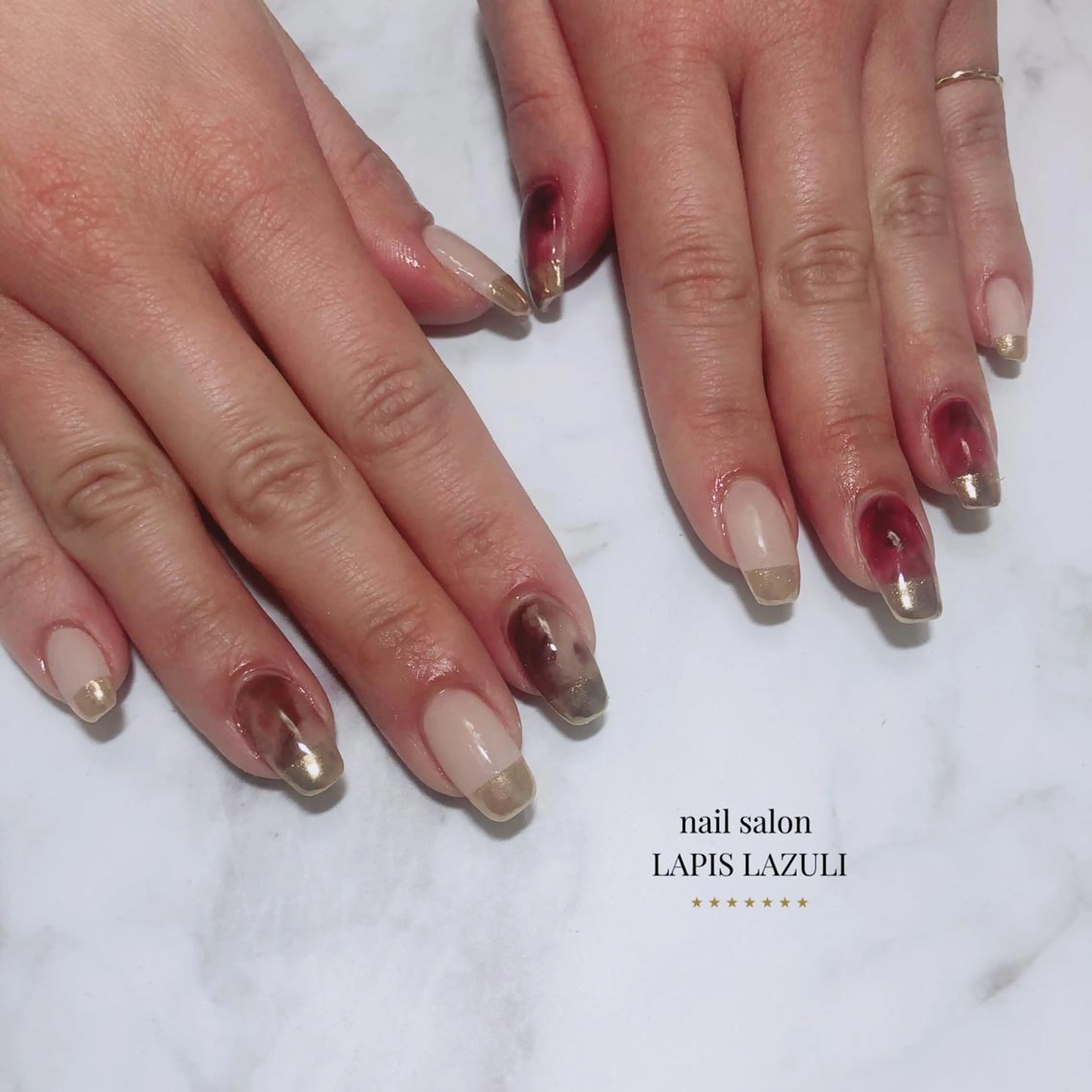 ネイル ハンドネイル nail salon ラピスラズリのネイルデザイン