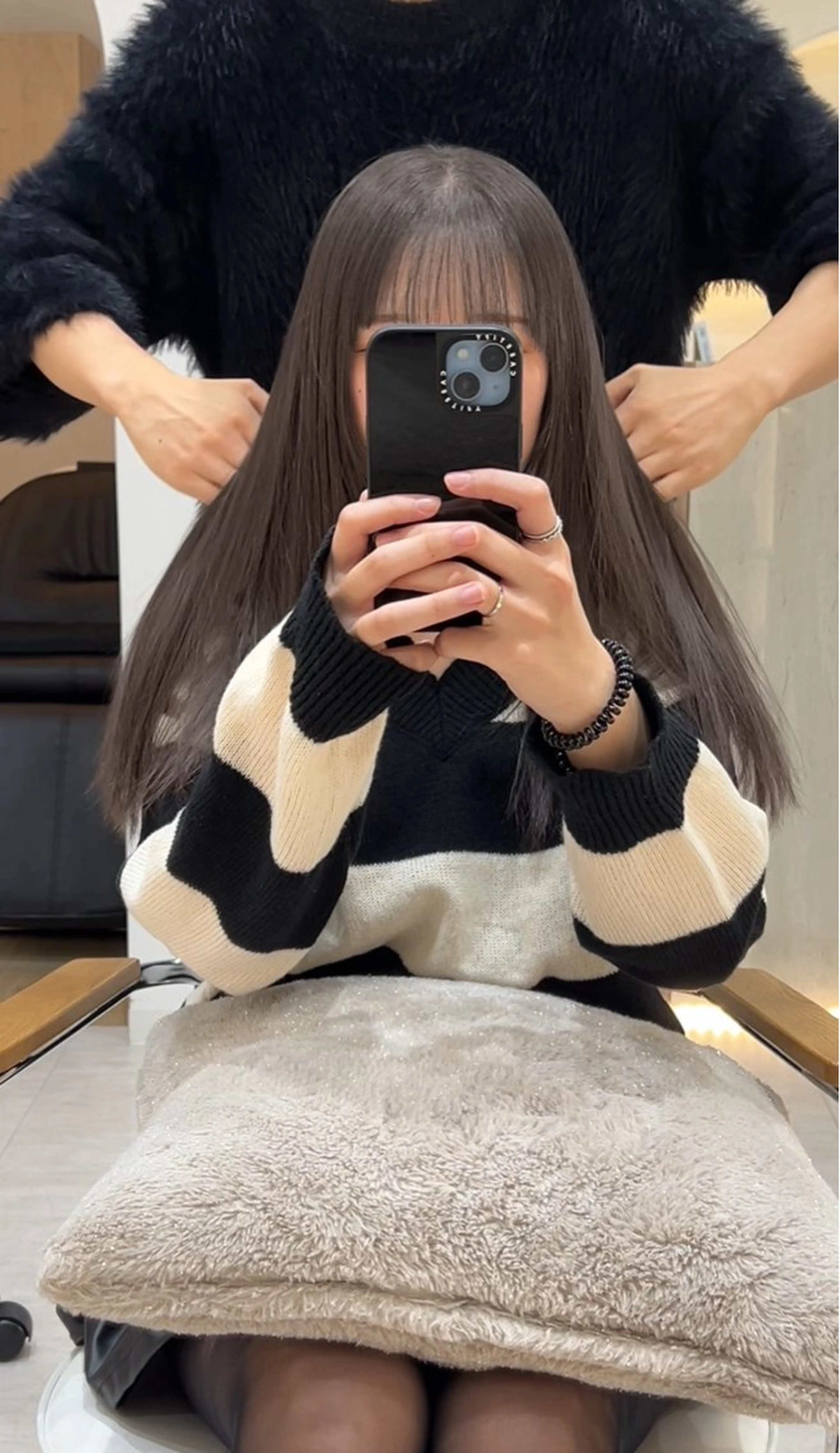 ロング カット ヘアカラー トリートメント 学生人気No1🩶 韓国風/艶髪/輝士のヘアスタイル