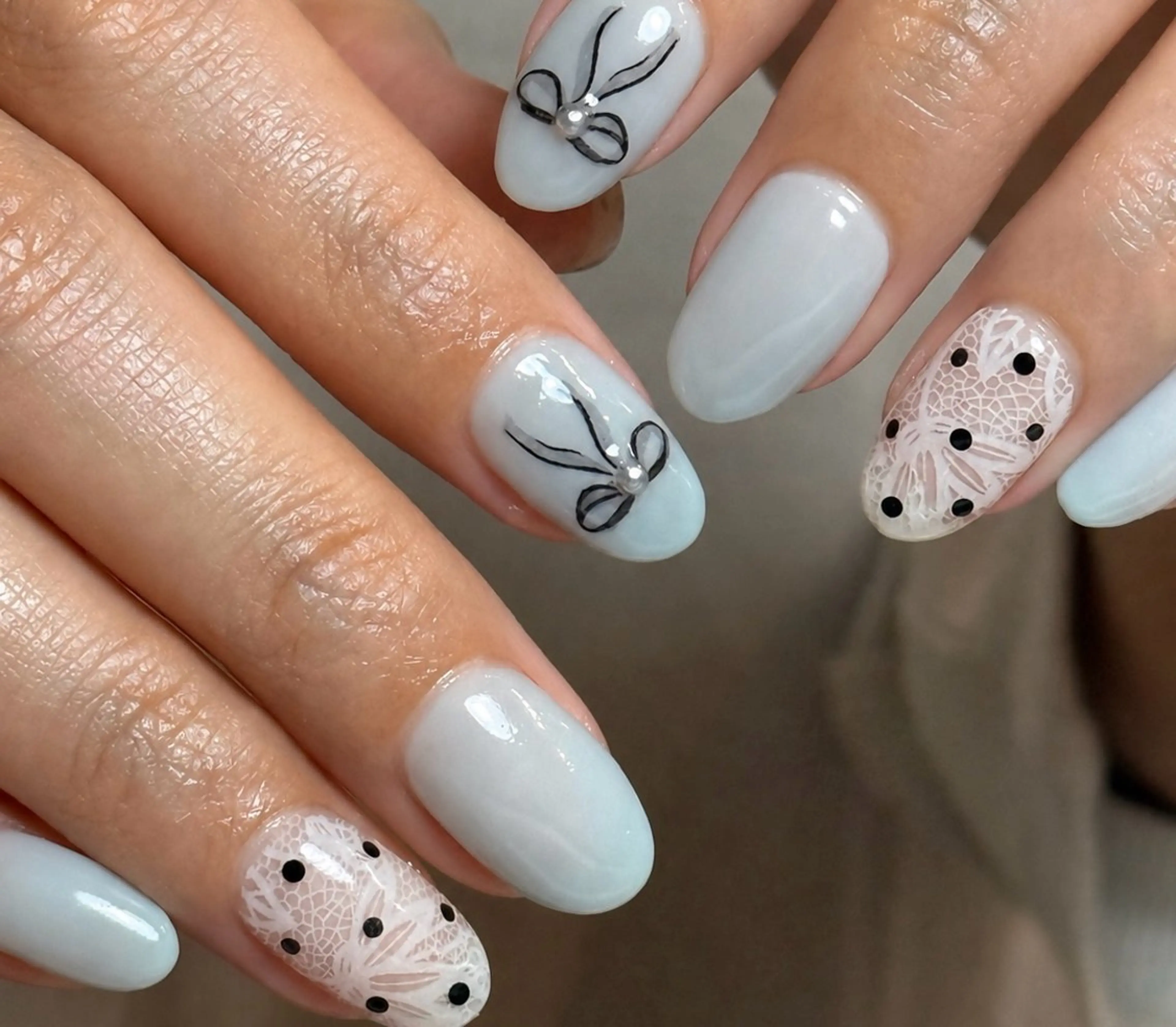ネイル リボン ハンドネイル Mia nail 【平尾駅徒歩8分】のネイルデザイン