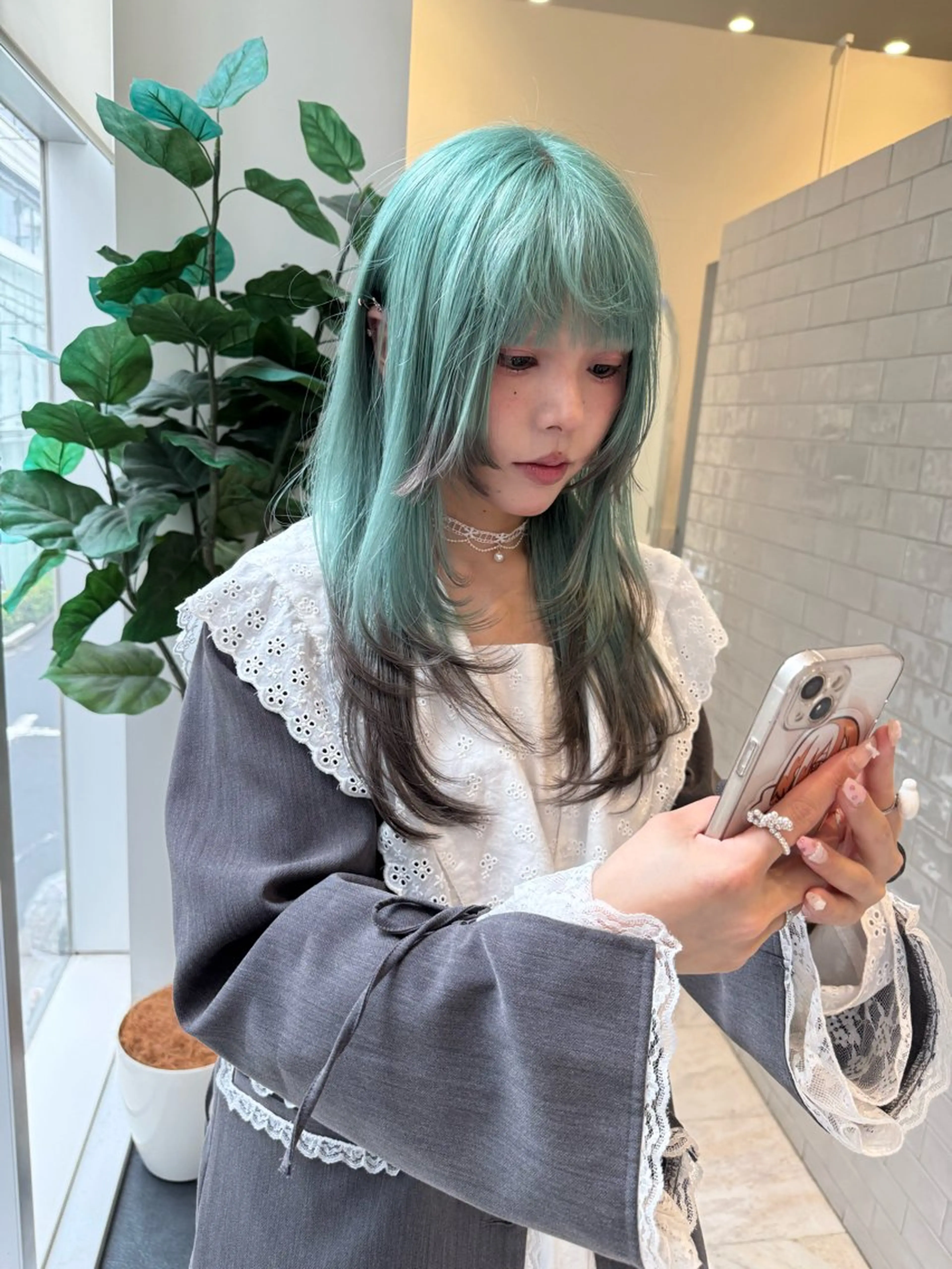 ミディアム カラー カット ヘアカラー トリートメント SALOWIN所属・ブリーチ🪡 ボブ🐬レイヤーのヘアスタイル