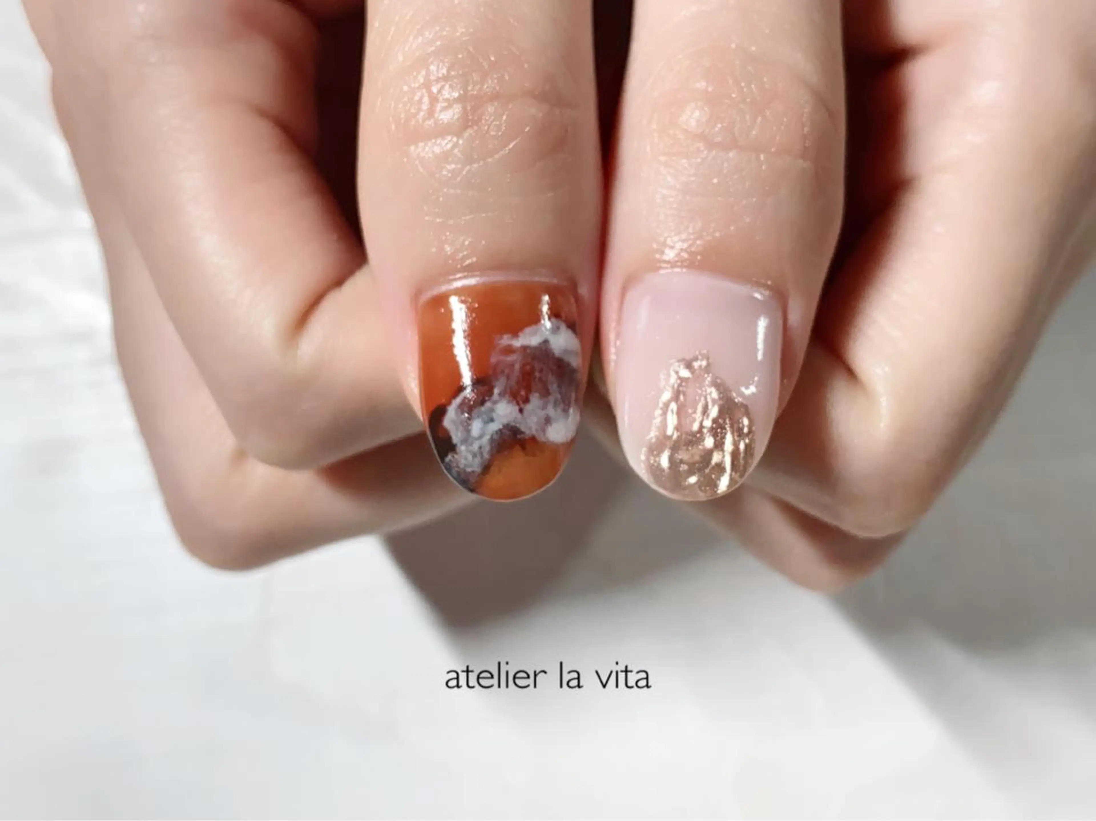 ネイル べっ甲ネイル クリアネイル 大理石ネイル(マーブル) ミラーネイル ニュアンスネイル ハンドネイル lavita. mimuraのネイルデザイン