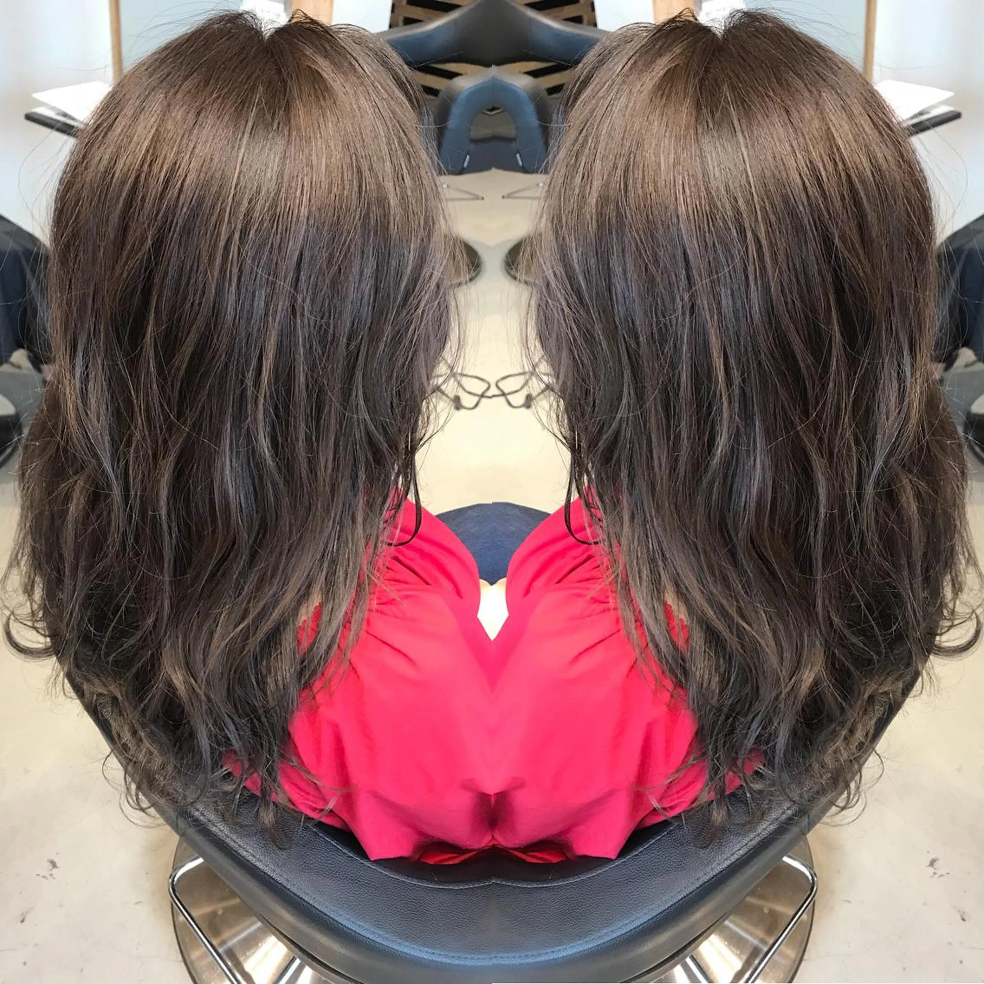 ミディアム カラー ハイライトカラー ハイライト 大久保 隆蔵のヘアスタイル