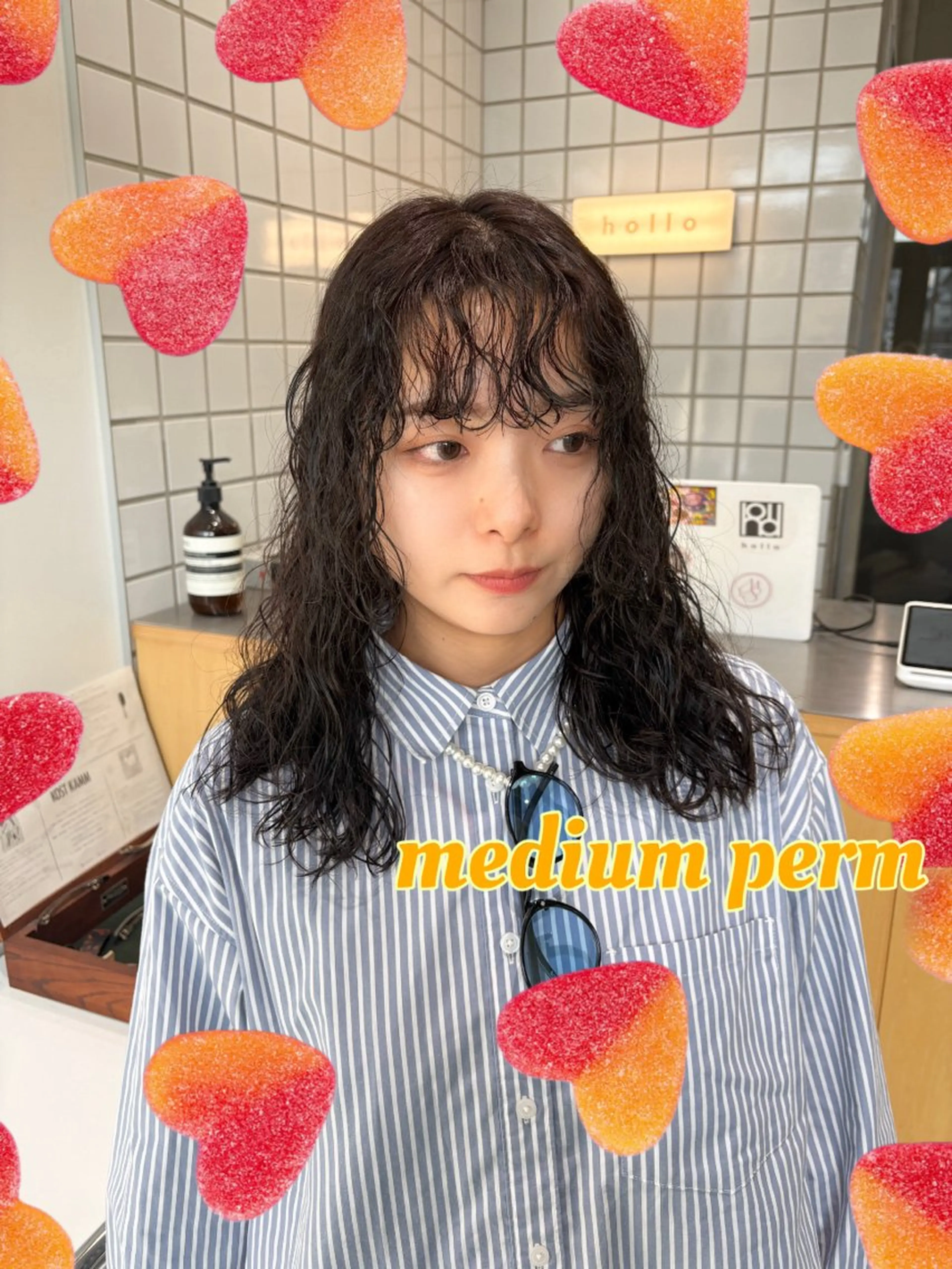 セミロング パーマ ブリーチパーマ 🎀Rumiのヘアスタイル