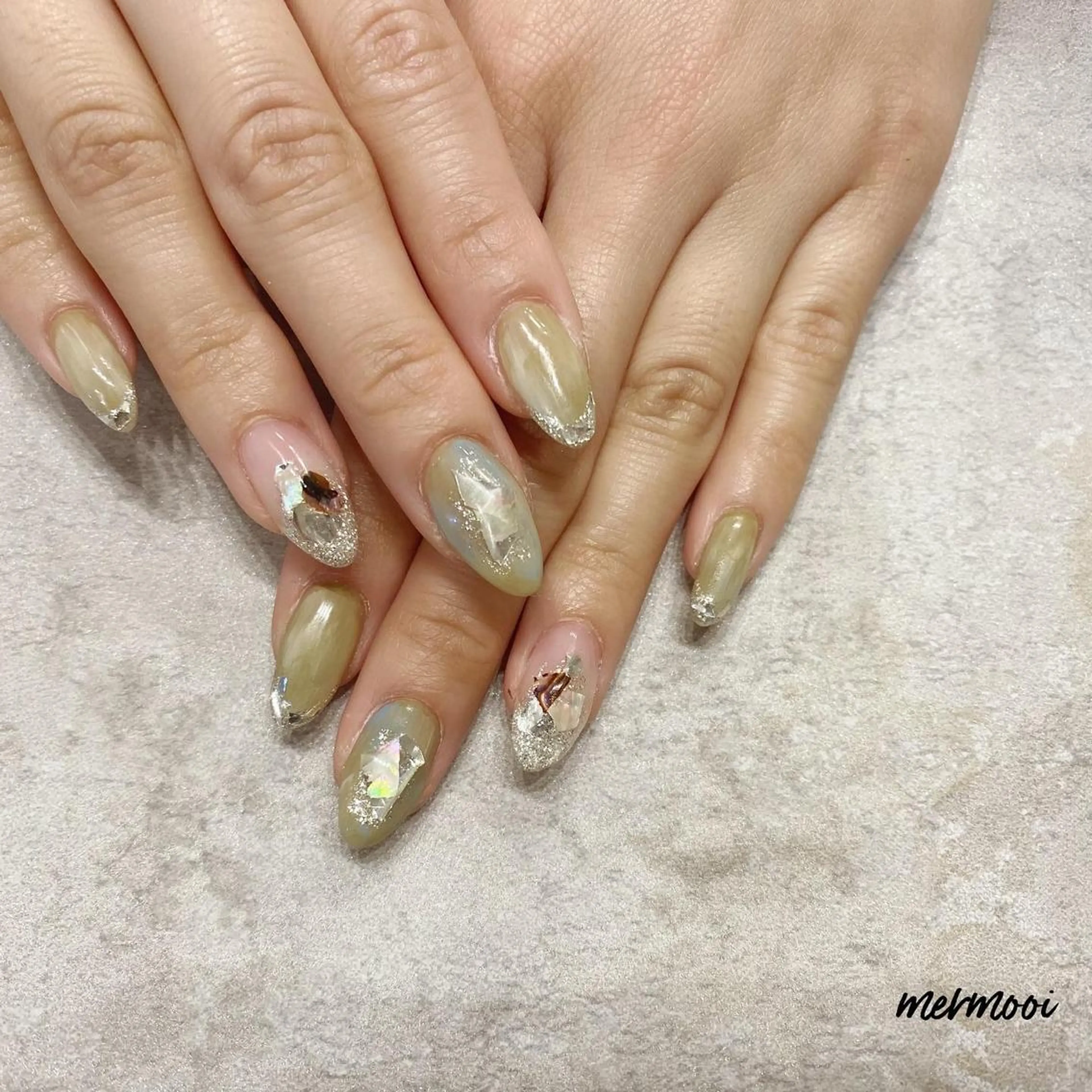 ネイル マットネイル ニュアンスネイル スカルプネイル ハンドネイル mermooi所属・melumooi nailのネイルデザイン