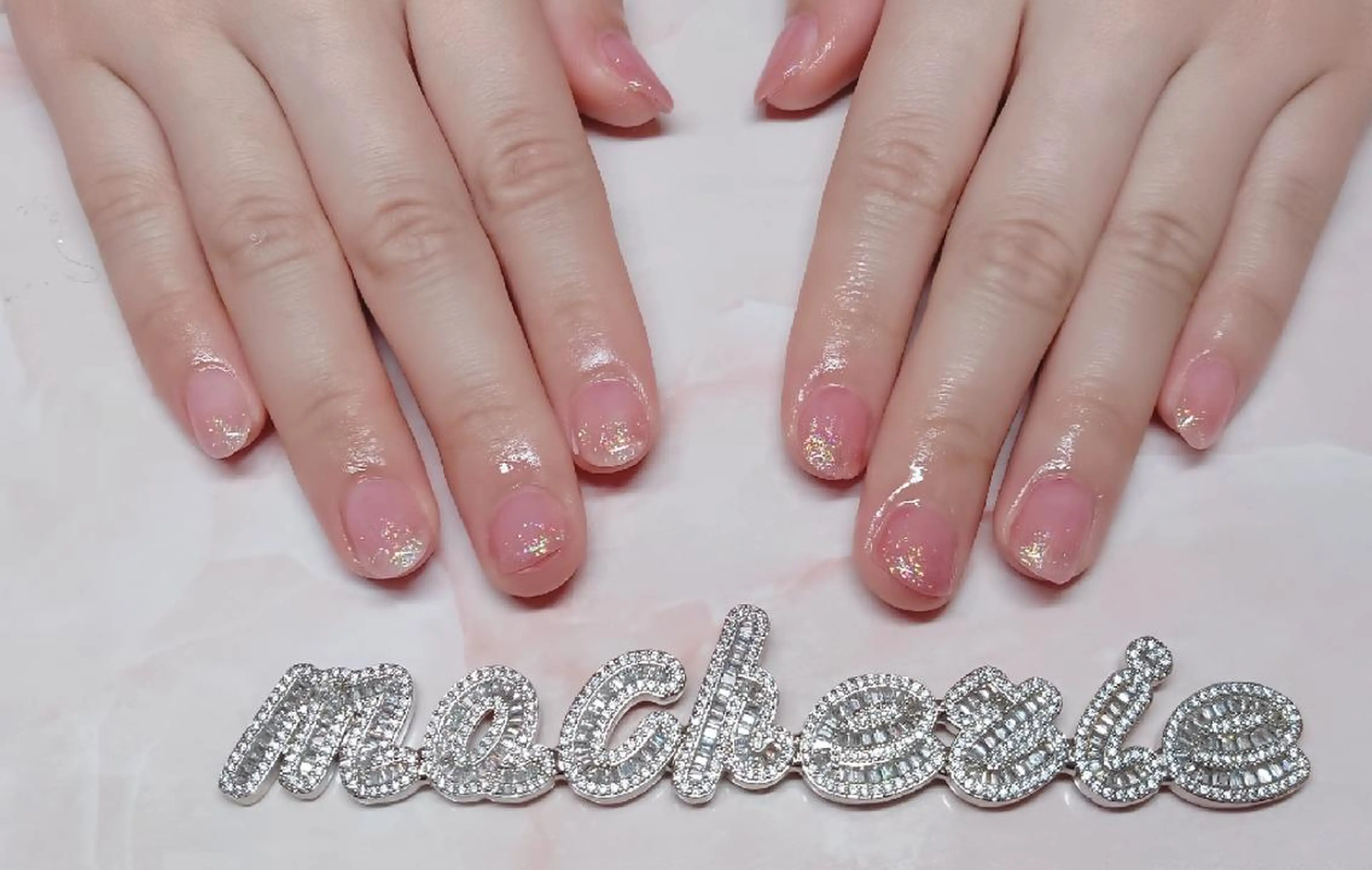 ネイル ラメ(グリッター) ラメグラデーション ピンク ハンドネイル Nail Salon macherieのネイルデザイン