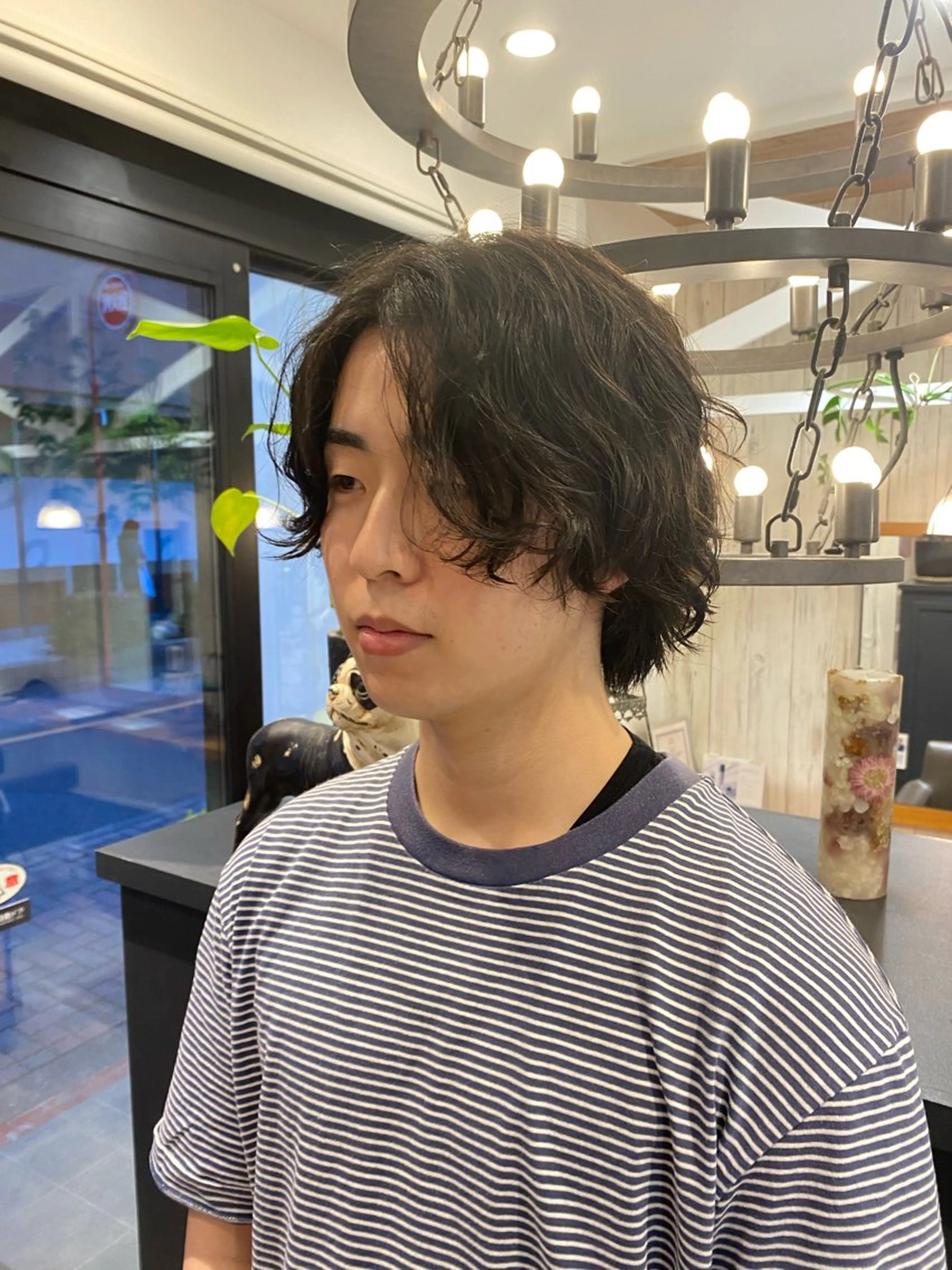 ミディアム パーマ メンズ ミディアムパーマ メンズパーマ ツイストスパイラルパーマ スパイラルパーマ 柴田 枝利子のヘアスタイル