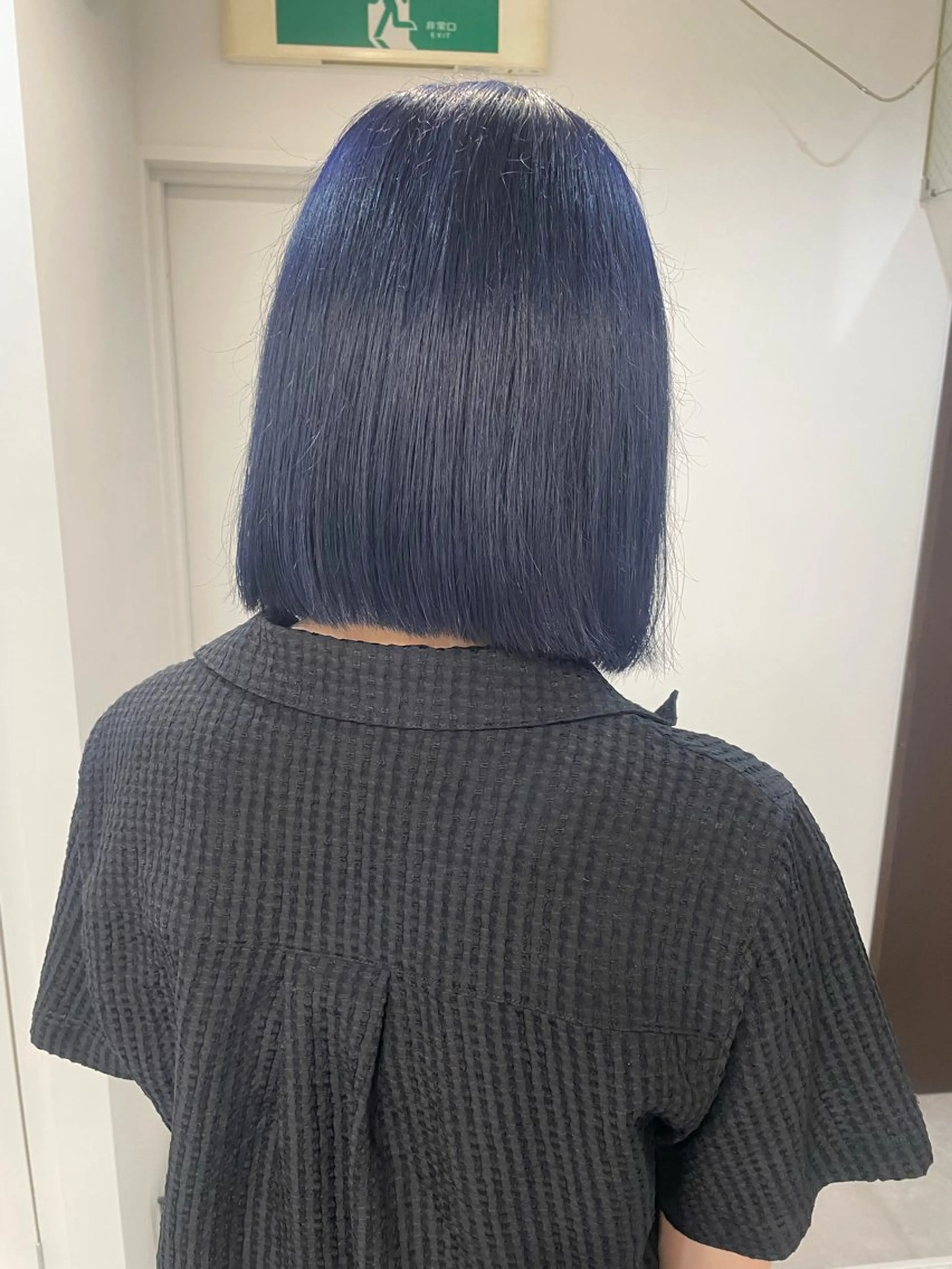 ミディアム カラー ブルーカラー ネイビーカラー ダブルカラーVia/ airi♡のヘアスタイル