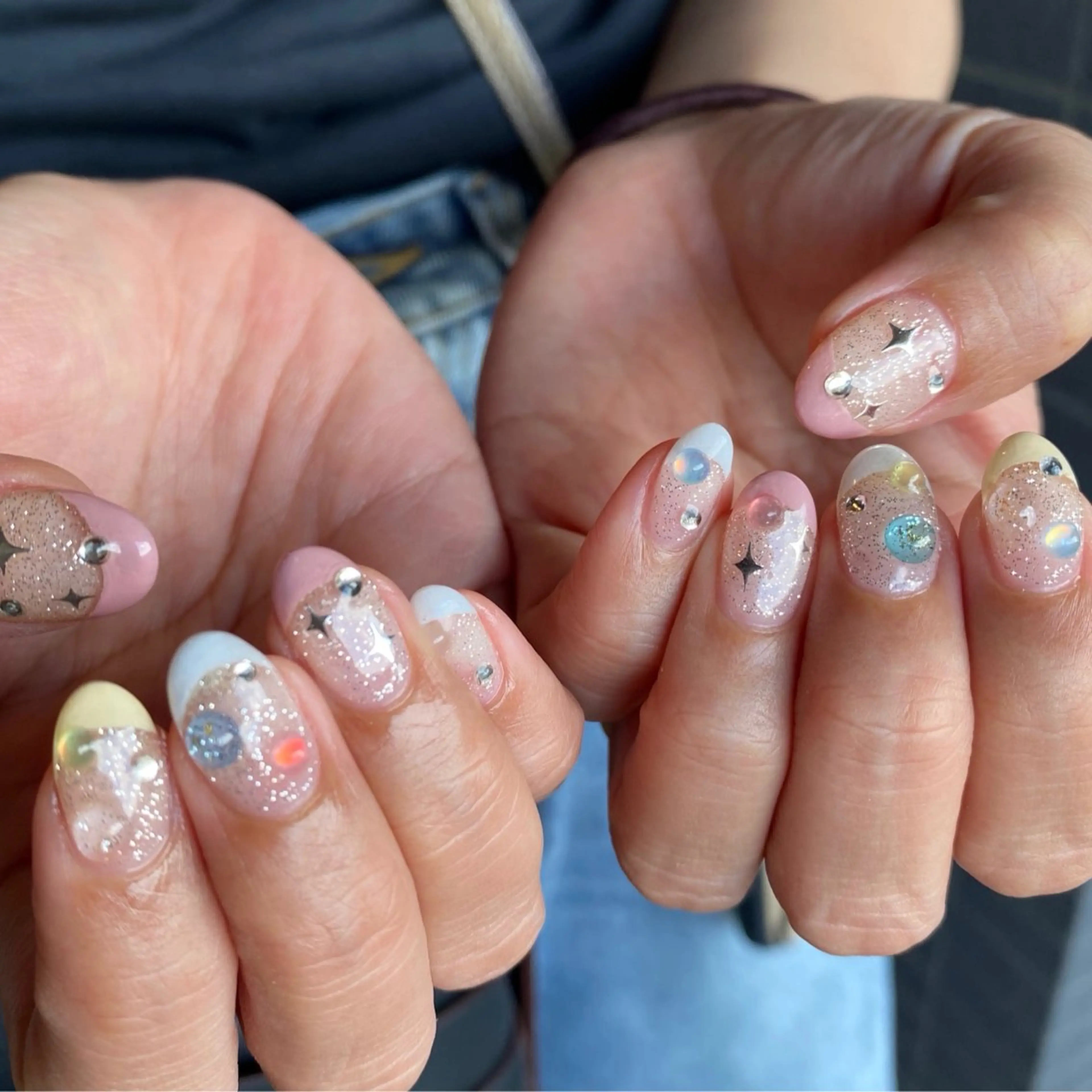 ネイル フラッシュネイル フレンチネイル 韓国ネイル パステルネイル ハンドネイル amuse ニュアンス/個性派のネイルデザイン