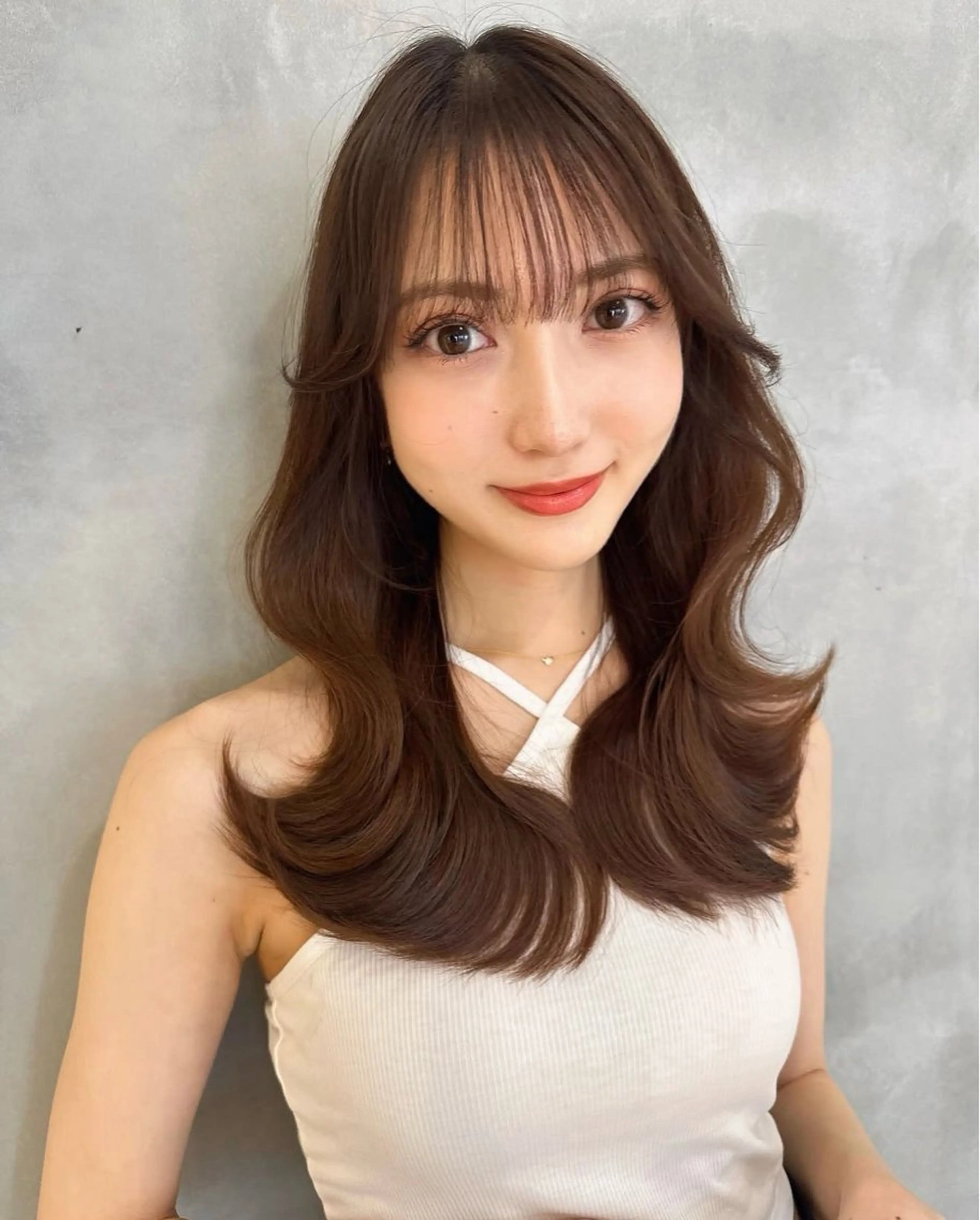 ロング ボブ ハイライト 髪質改善 夏目唯衣/透明感 /艶カラーのヘアスタイル