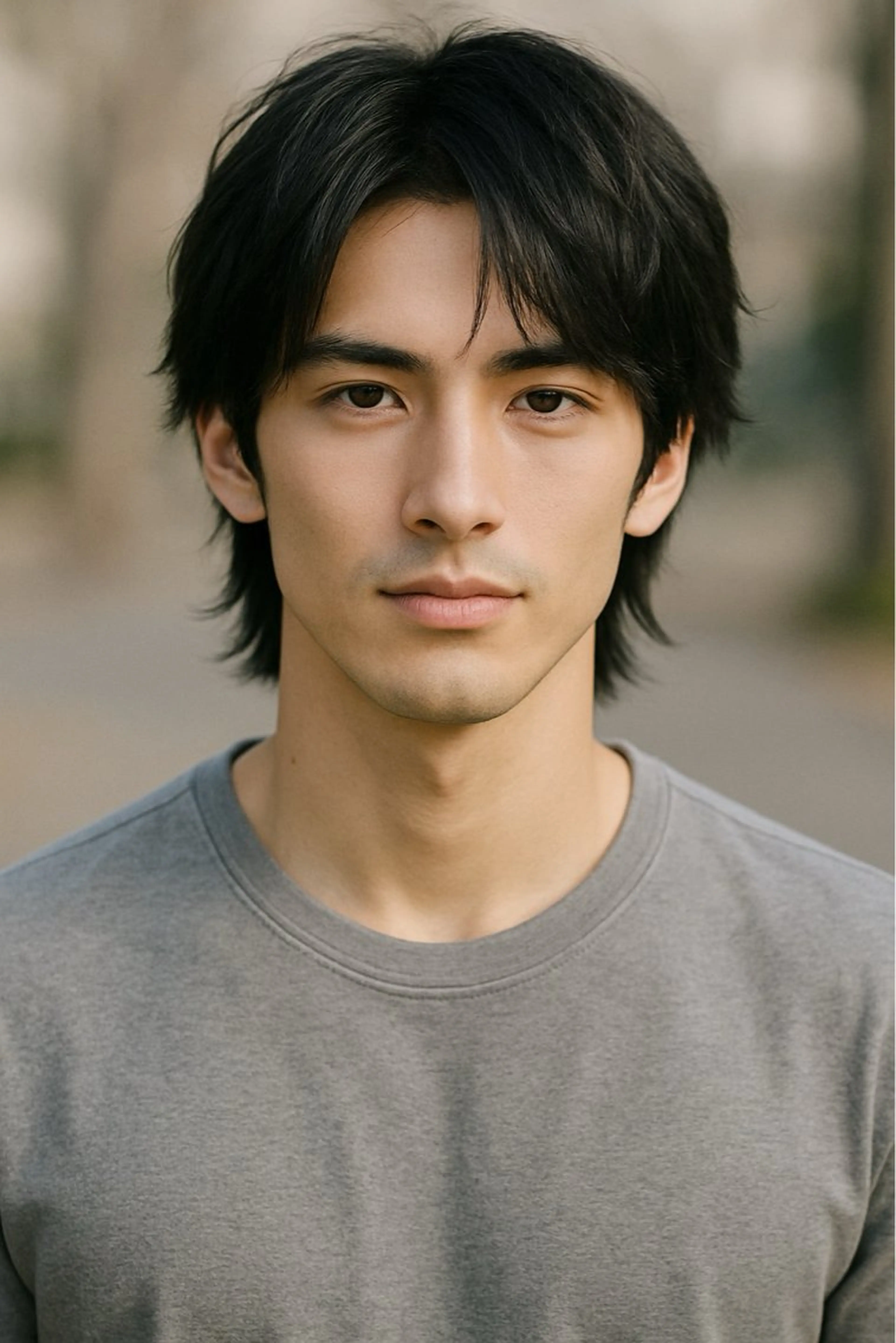 ミディアム メンズ レイヤー/切りっぱな しボブ✨️みずか💜のヘアスタイル