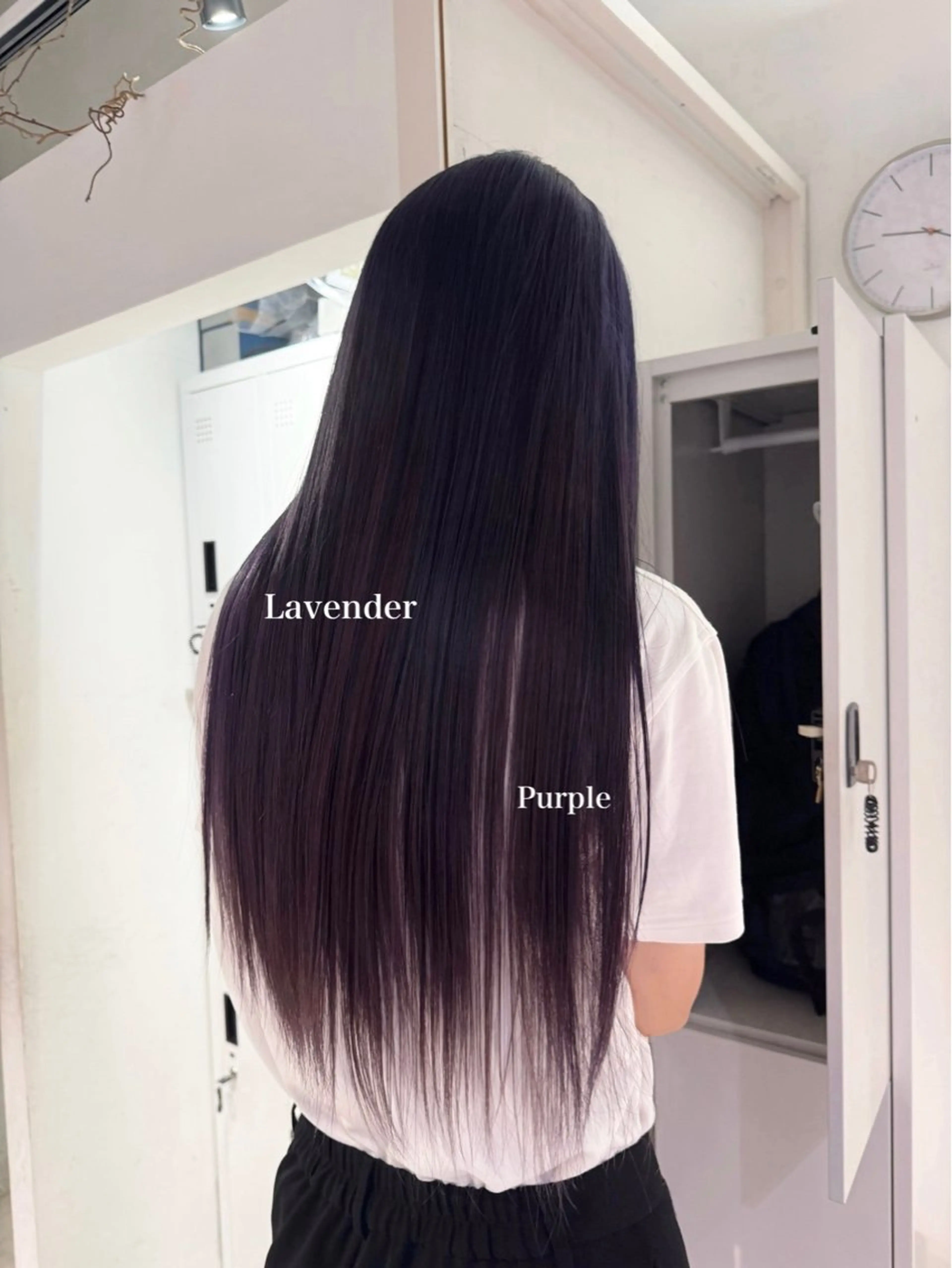 ロング カラー ブリーチ ラベンダーカラー 縮毛矯正 トリートメント mao/天神ブリーチ ハイトーンカラーのヘアスタイル