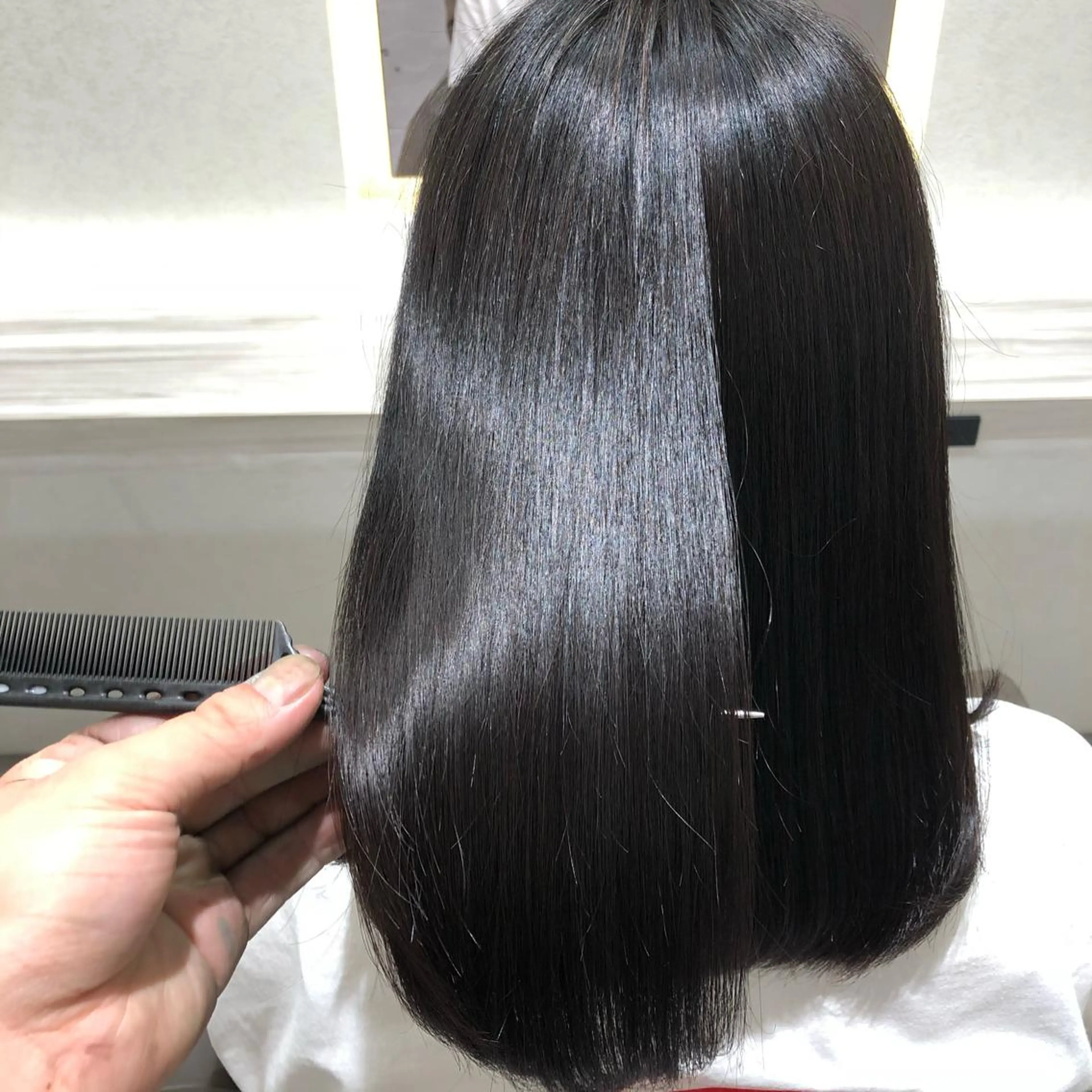 ロング ムトウセイマ/ 縮毛矯正/ブリーチのヘアスタイル