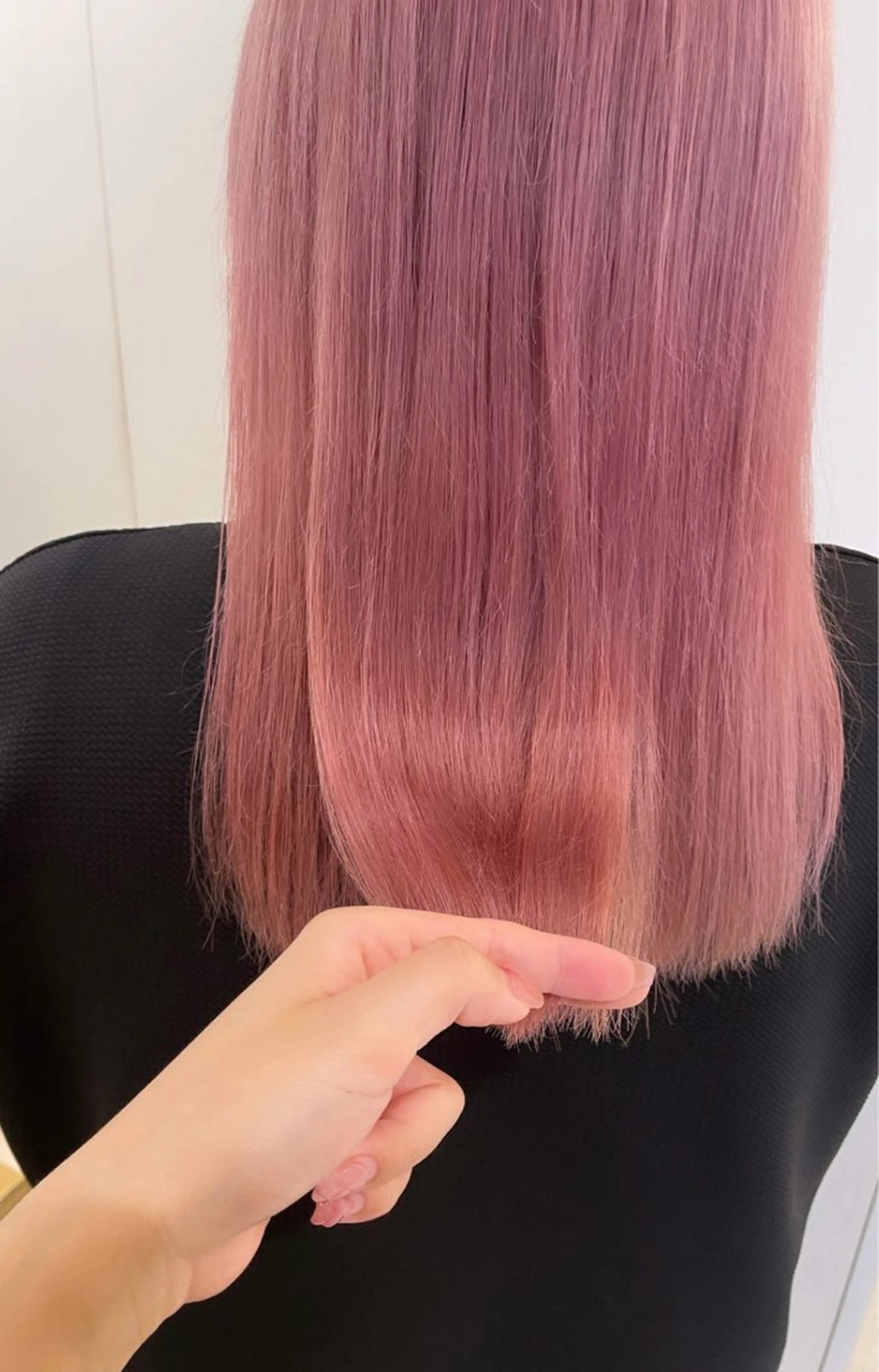 セミロング カラー ピンクカラー シアーピンク ヘアカラー トリートメント ❁⃘ ち だ り さ ❁⃘のヘアスタイル