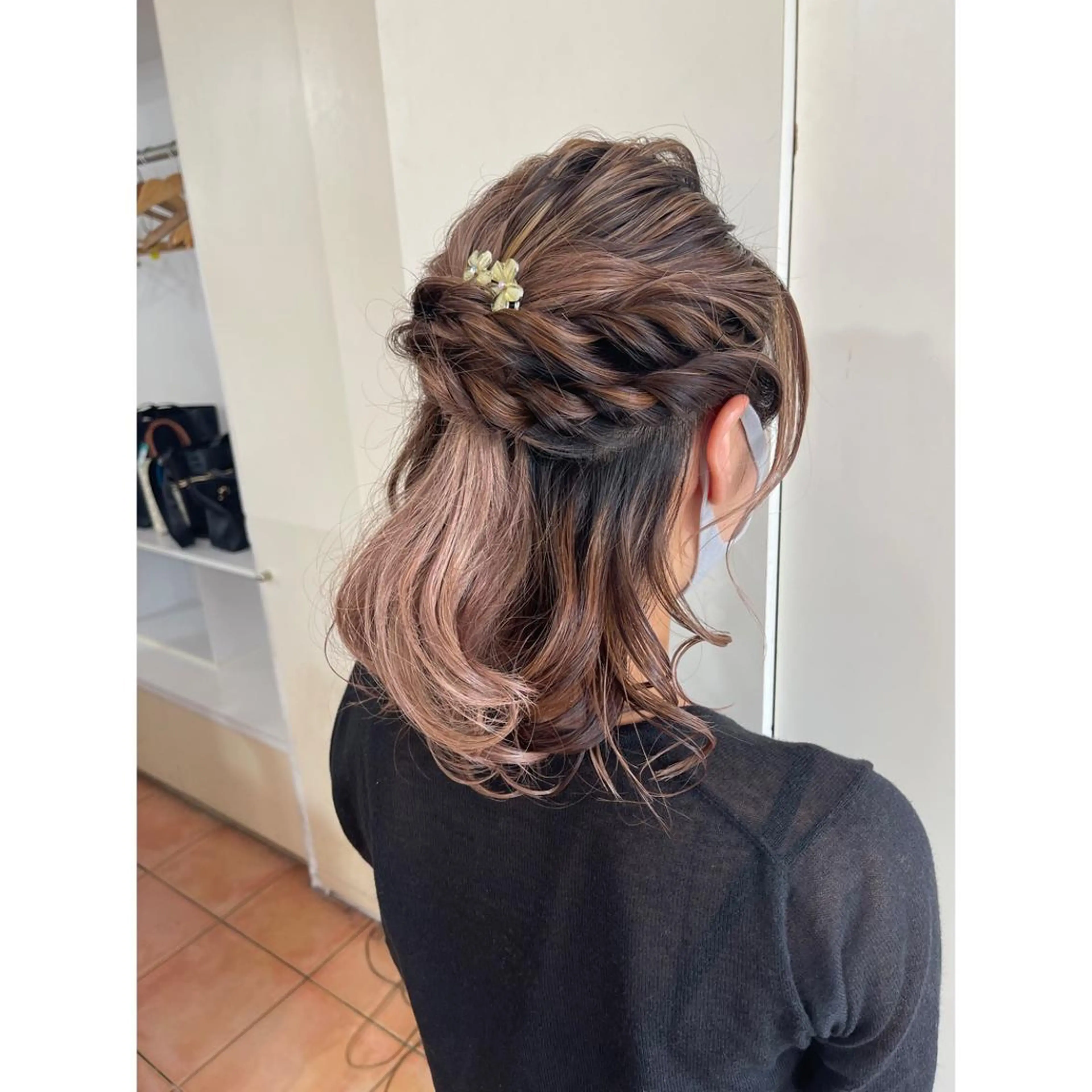 ミディアム カラー ヘアアレンジ ヘアセット 🦋エクステ/透明感 カラー🦋宮川莉央のヘアスタイル